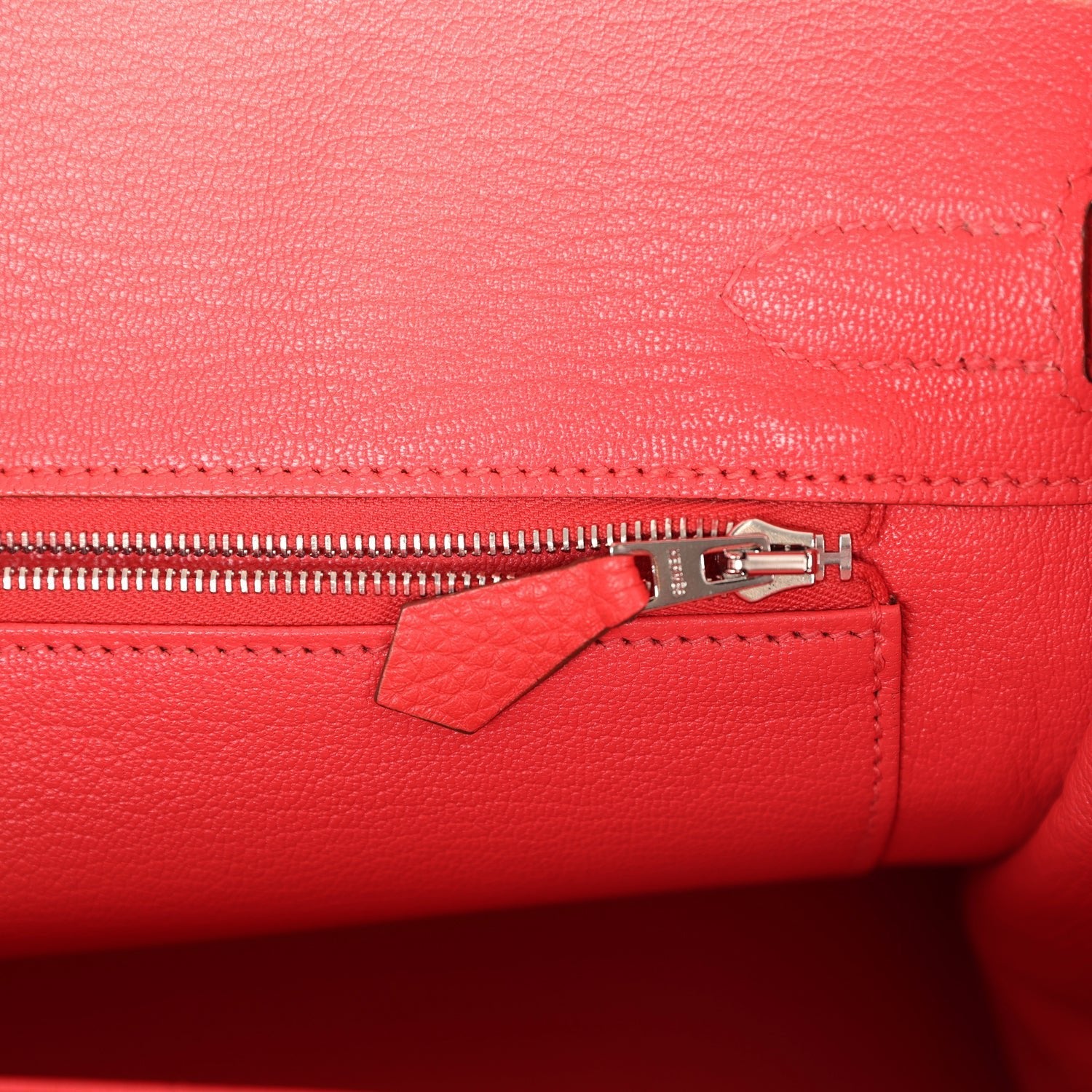 Pre-owned Hermes Birkin 30 Rose Jaipur Clemence Palladium Hardware
