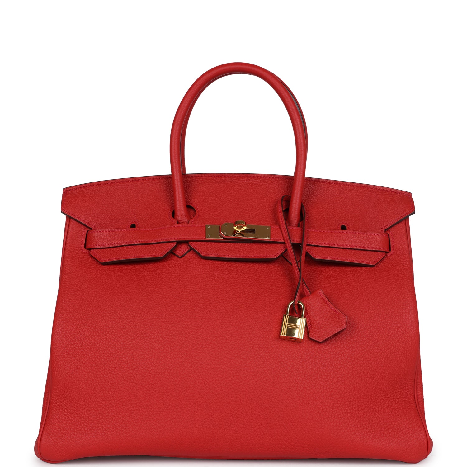 Pre-owned Hermes Birkin 35 Geranium Togo Gold Hardware