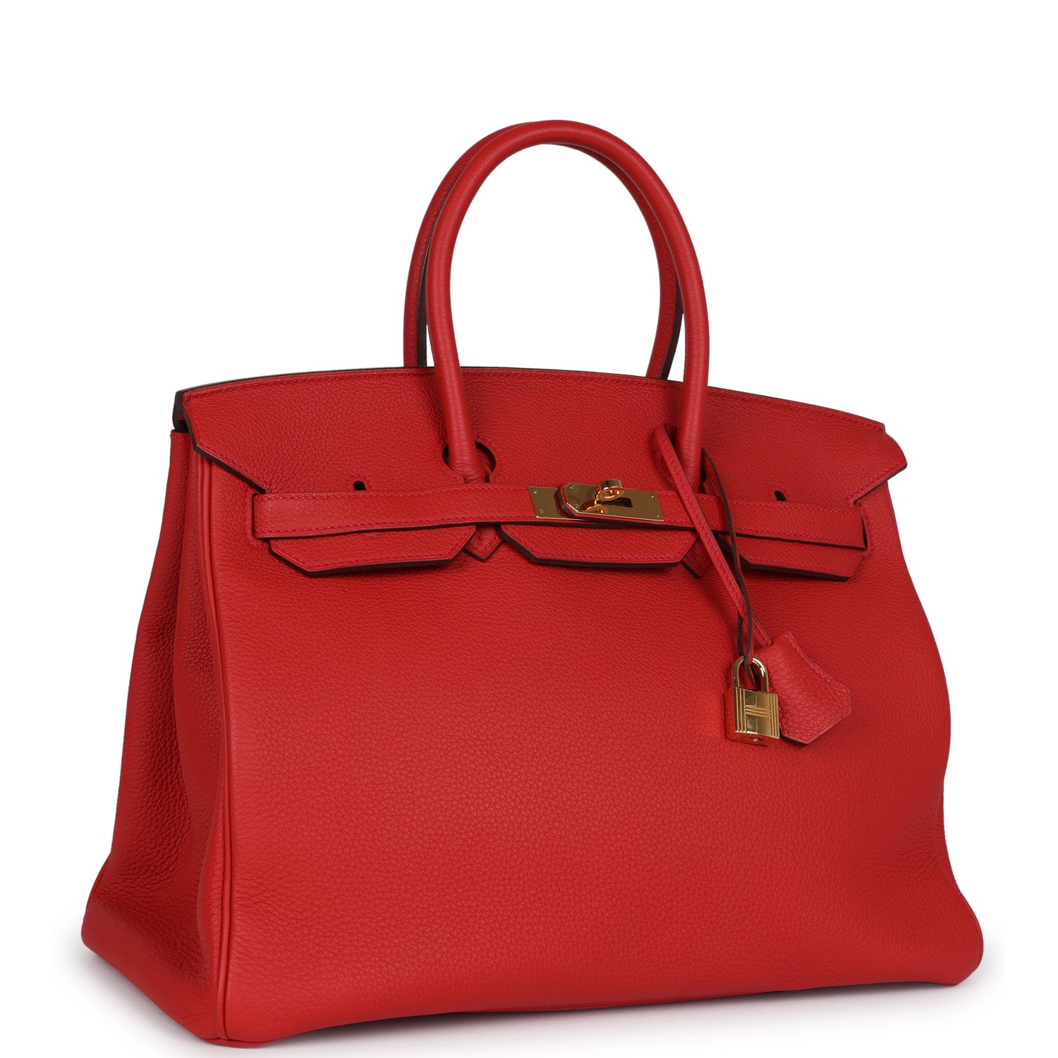 Pre-owned Hermes Birkin 35 Geranium Togo Gold Hardware