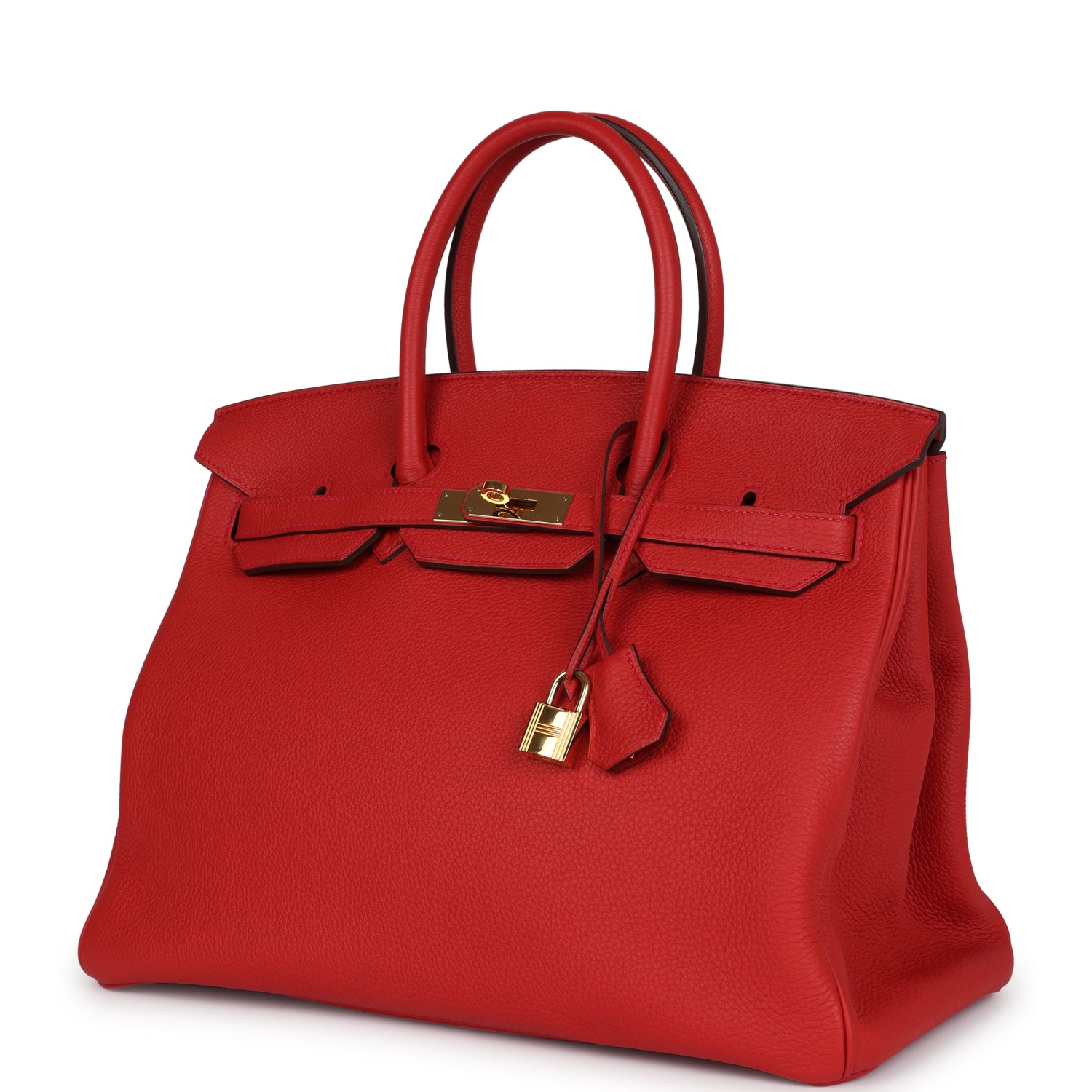 Pre-owned Hermes Birkin 35 Geranium Togo Gold Hardware