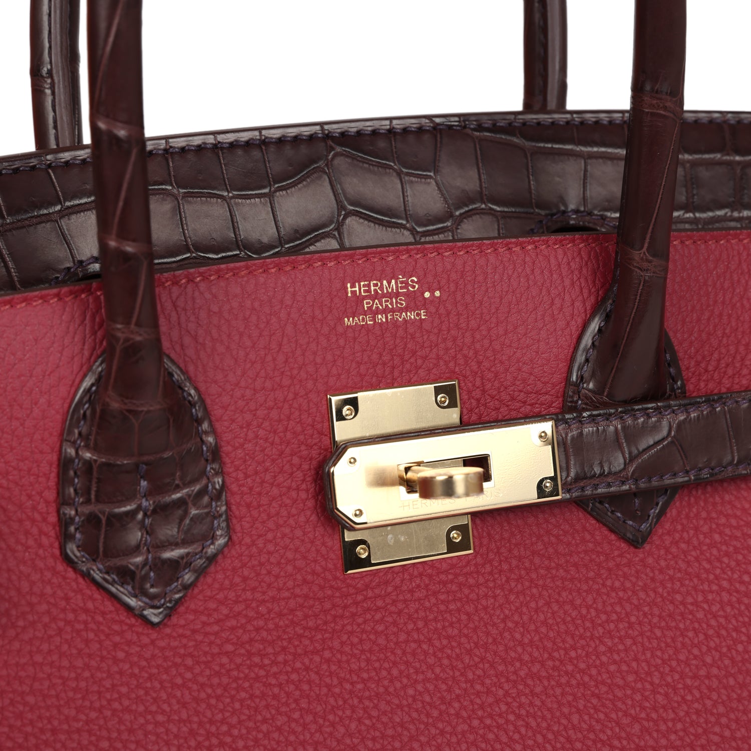Hermes Birkin 30 Rouge Sellier Matte Niloticus Crocodile and Rubis Togo Touch Permabrass Hardware