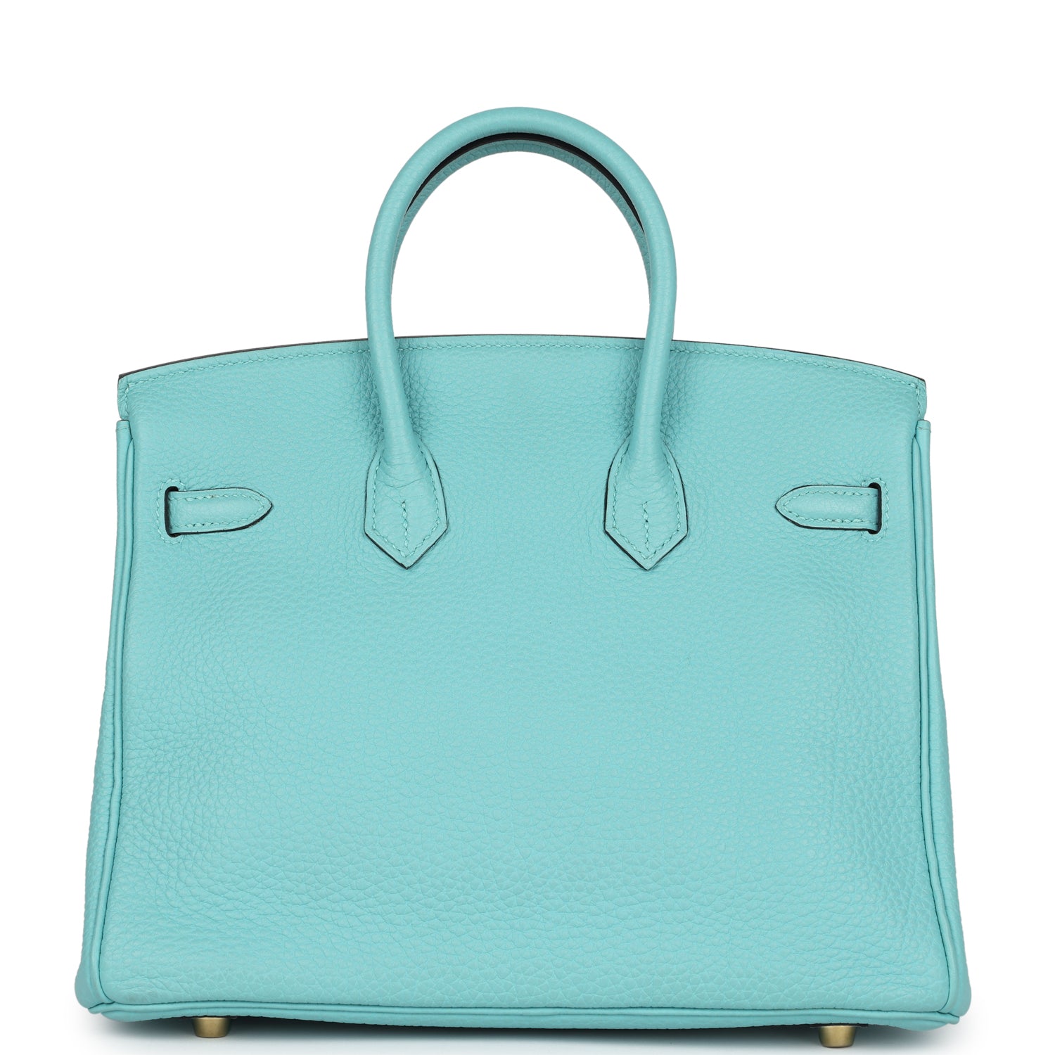 Pre-owned Hermes Birkin 25 Bleu Atoll Togo Gold Hardware