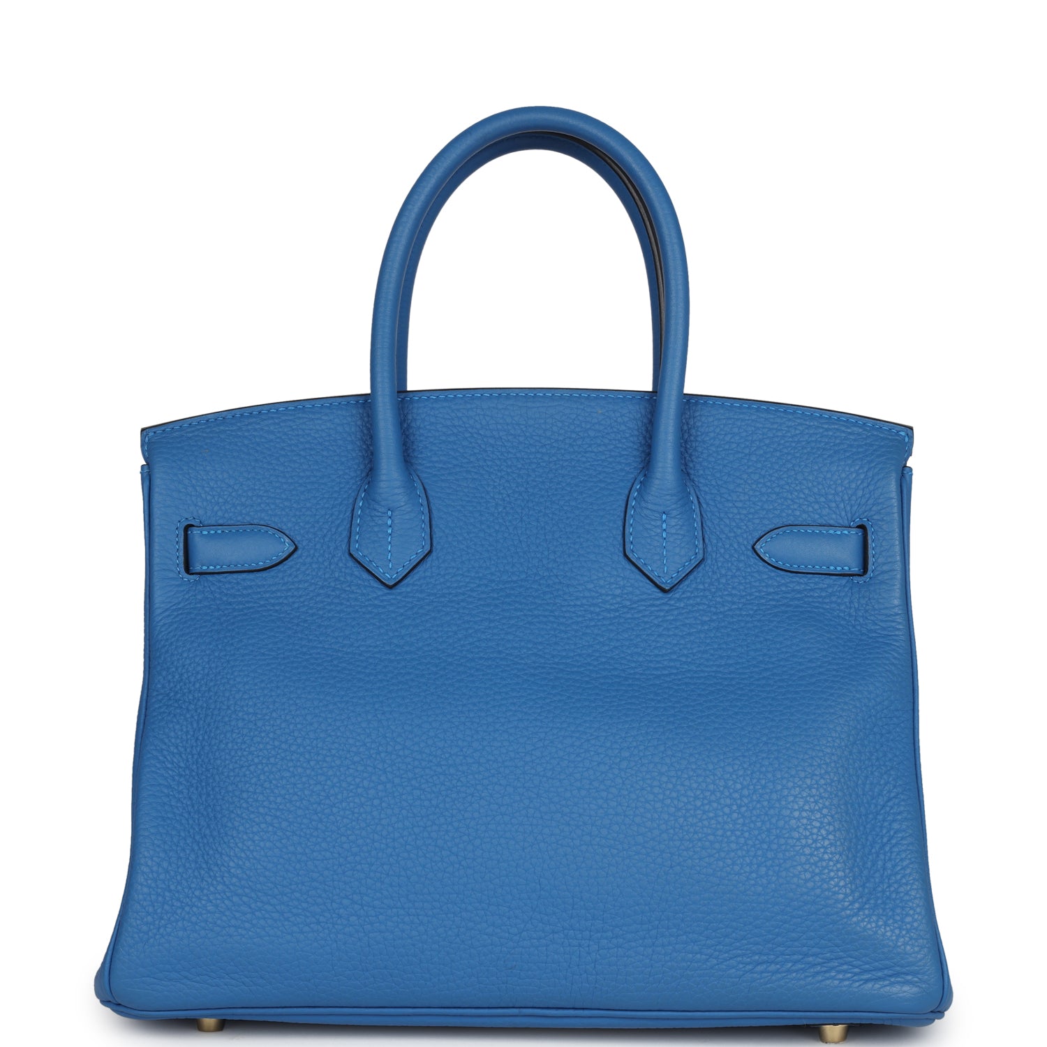 Pre-owned Hermes Birkin 30 Mykonos Clemence Gold Hardware