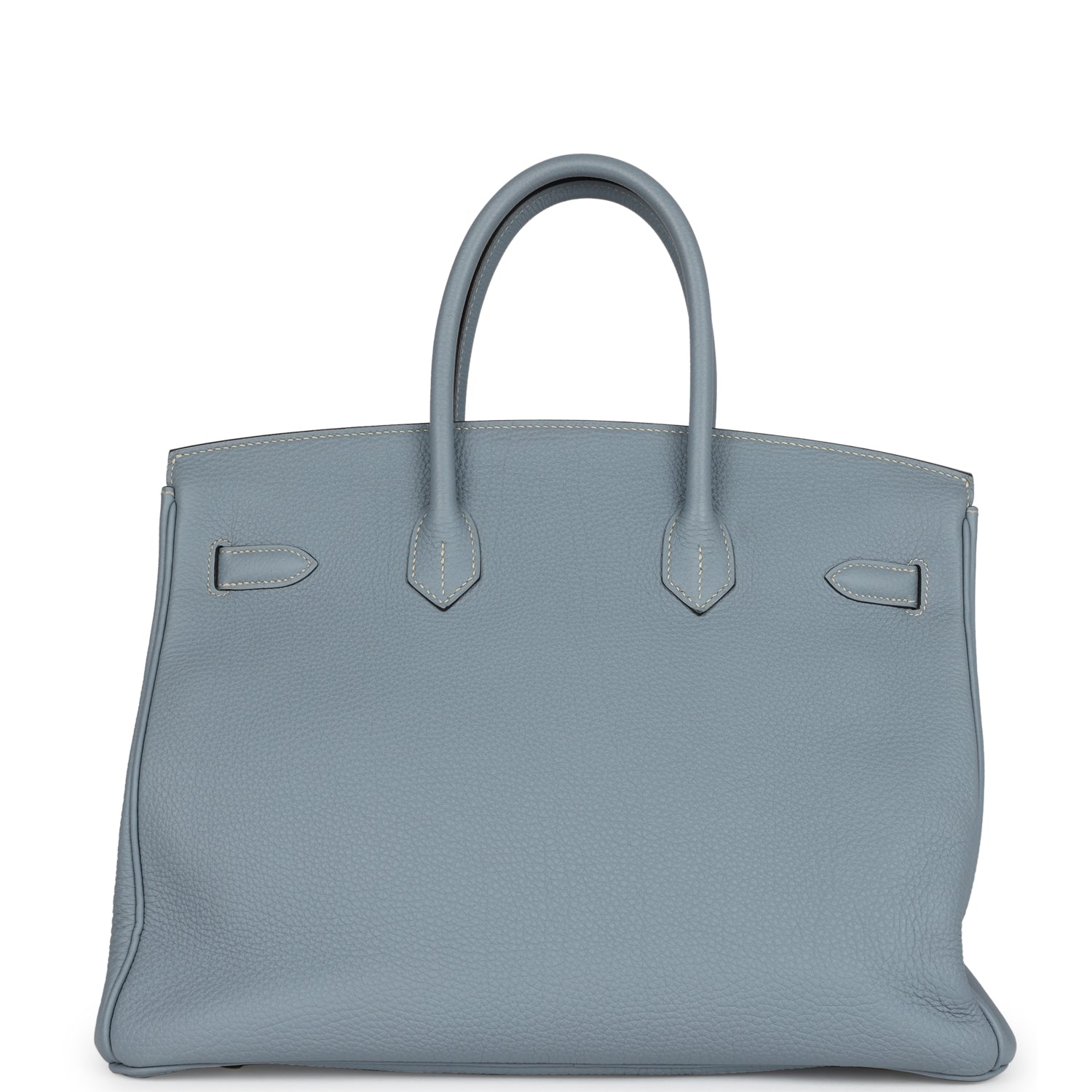 Pre-owned Hermes Birkin 35 Bleu Lin Togo Gold Hardware
