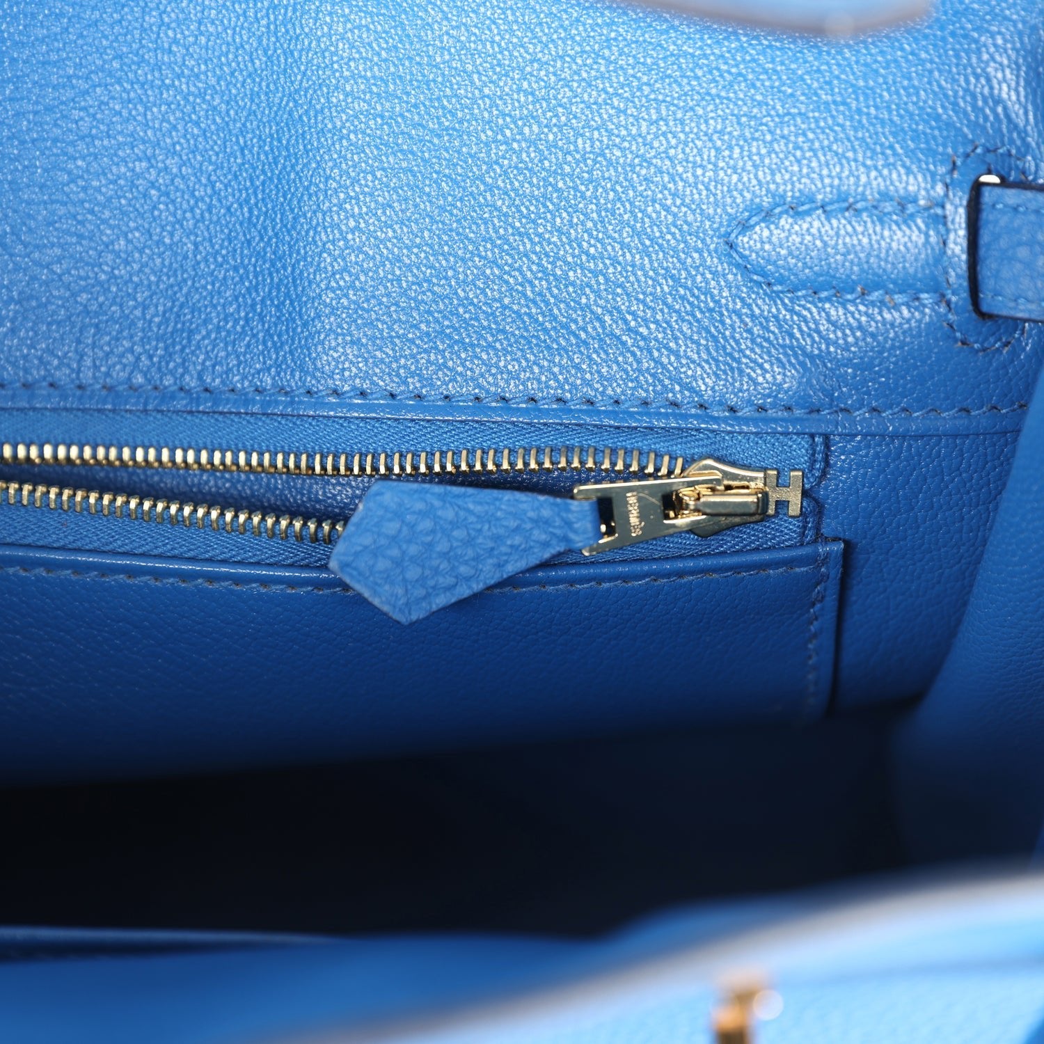 Pre-owned Hermes Birkin 25 Bleu Zellige Togo Gold Hardware