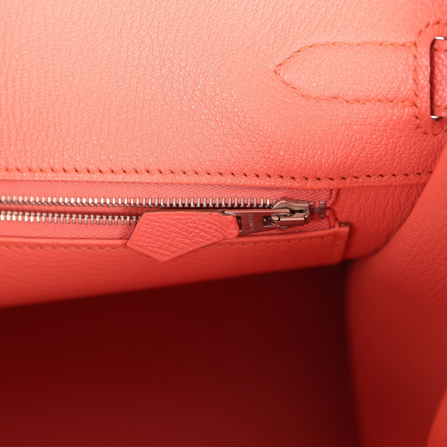 Pre-owned Hermes Birkin 35 Flamingo Epsom Palladium Hardware