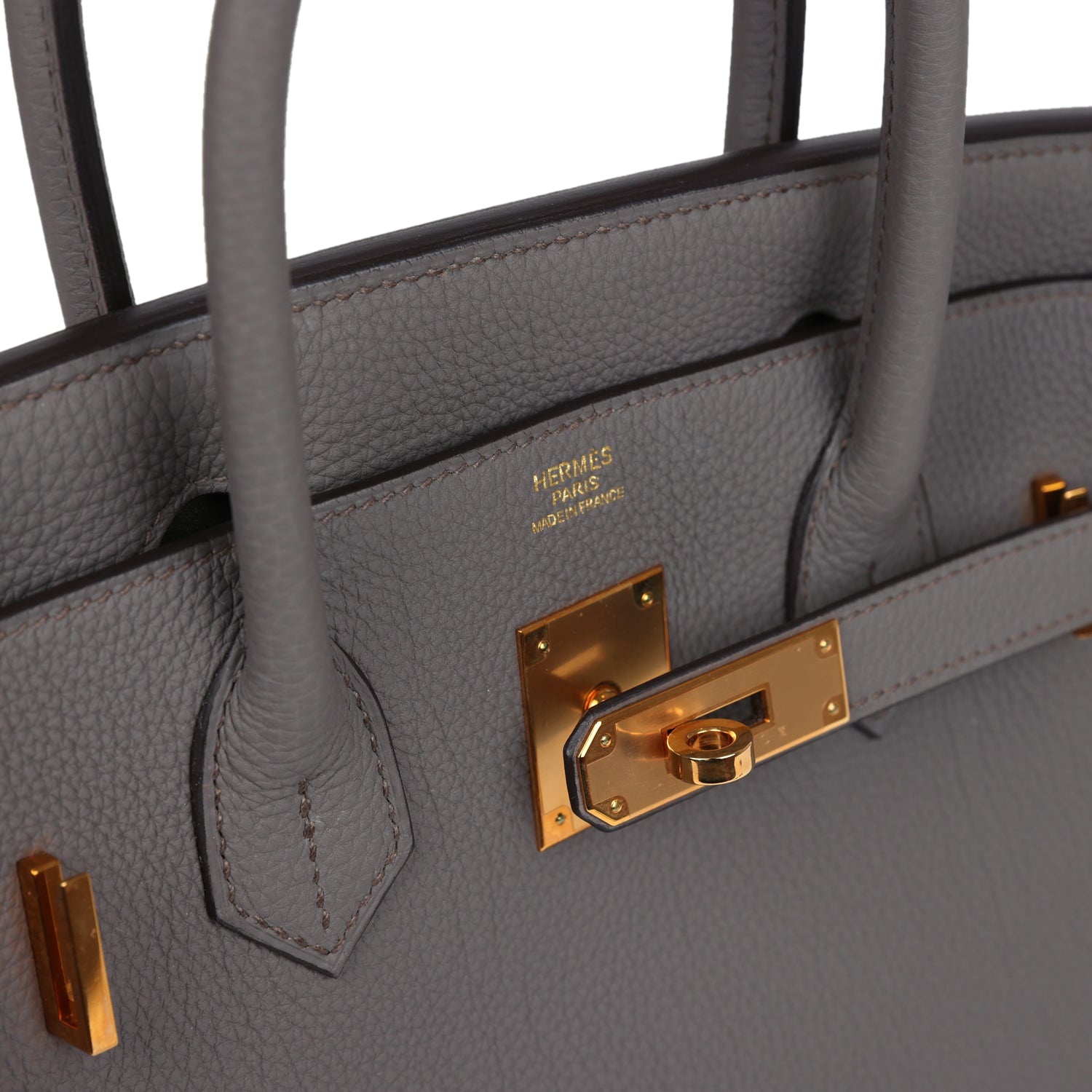 Pre-owned Hermes Birkin 30 Etain Togo Rose Gold Hardware