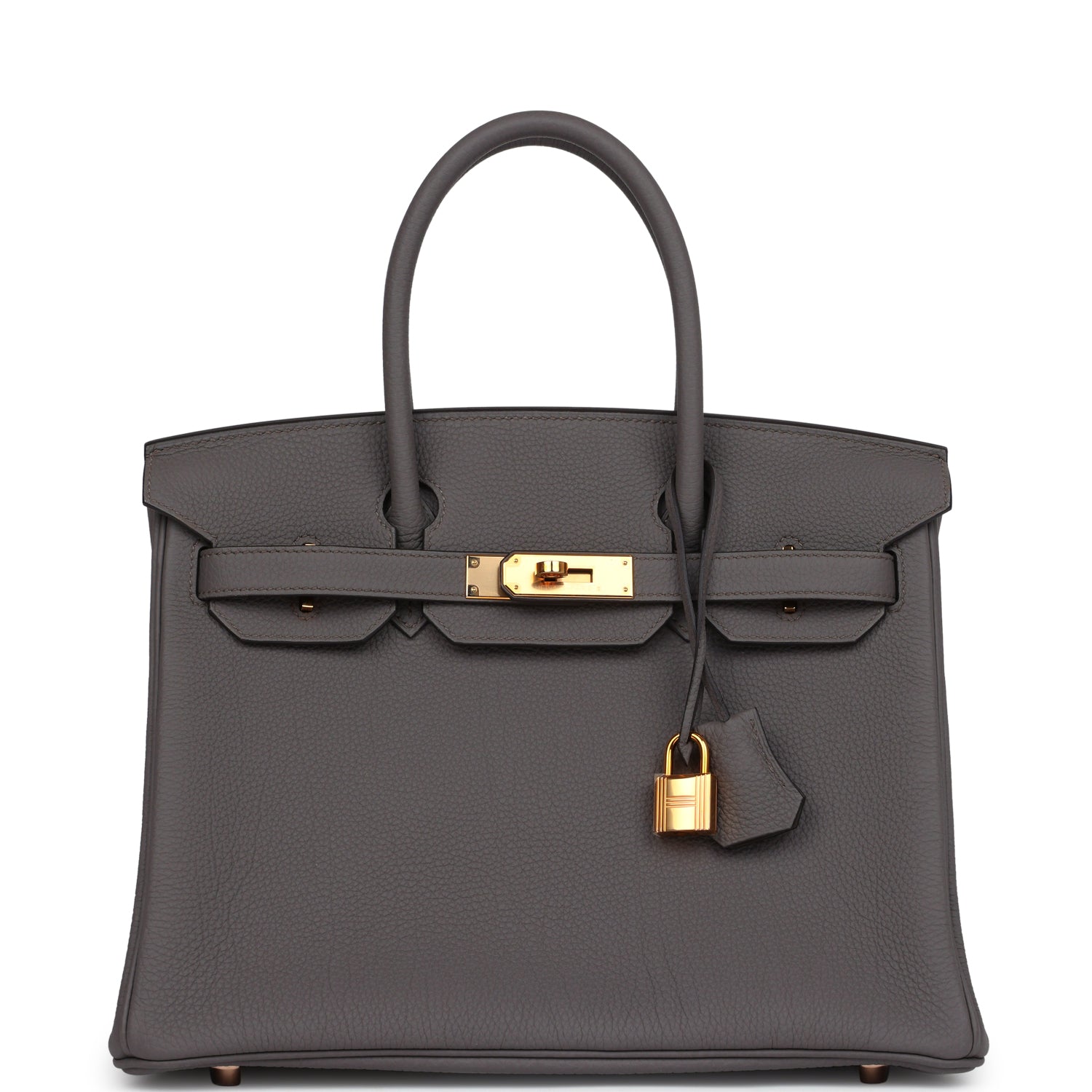 Pre-owned Hermes Birkin 30 Etain Togo Rose Gold Hardware