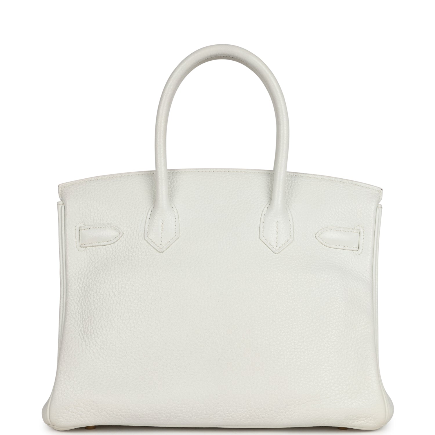 Pre-owned Hermes Birkin 30 White Clemence Gold Hardware