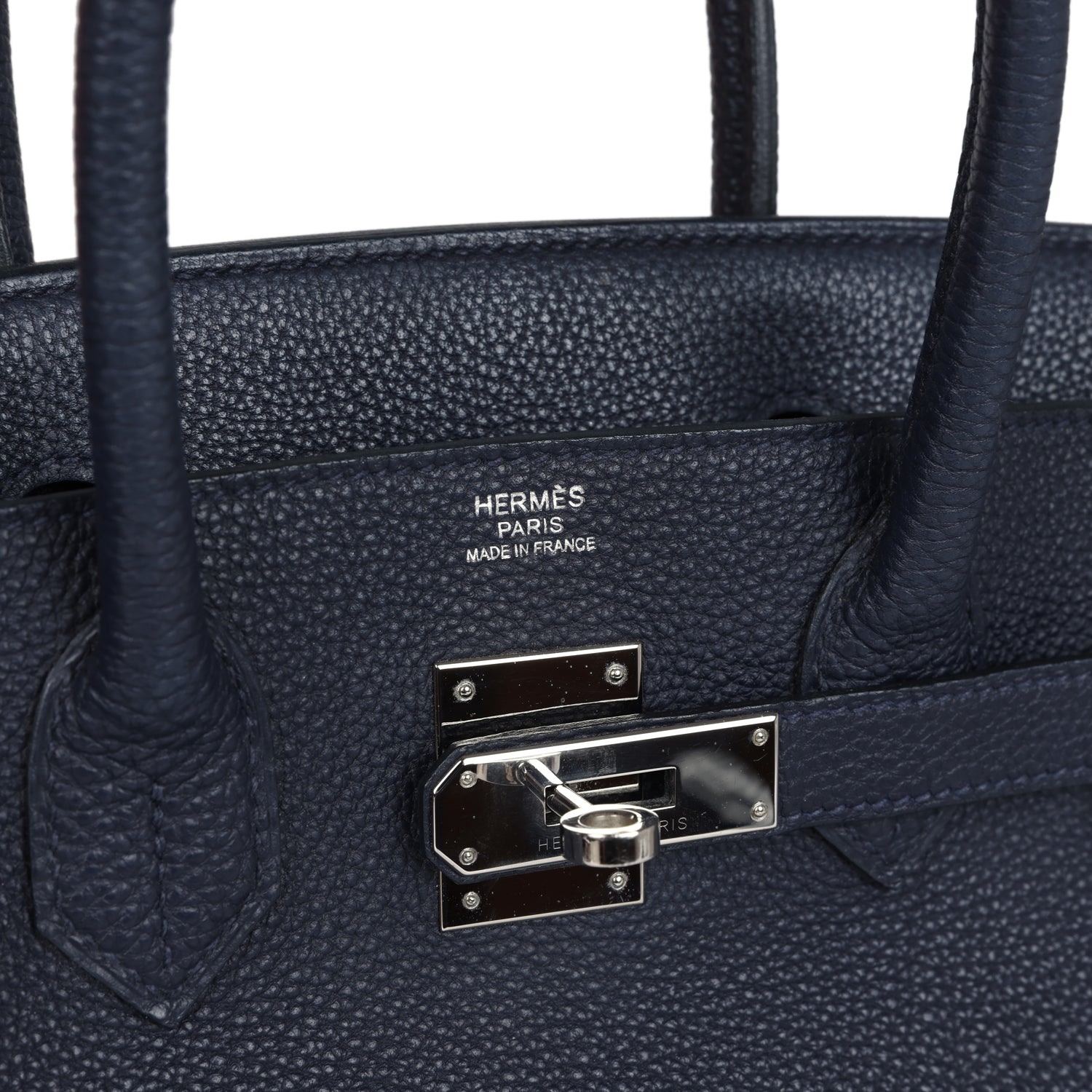 Pre-owned Hermes Birkin 30 Bleu Nuit Togo Palladium Hardware