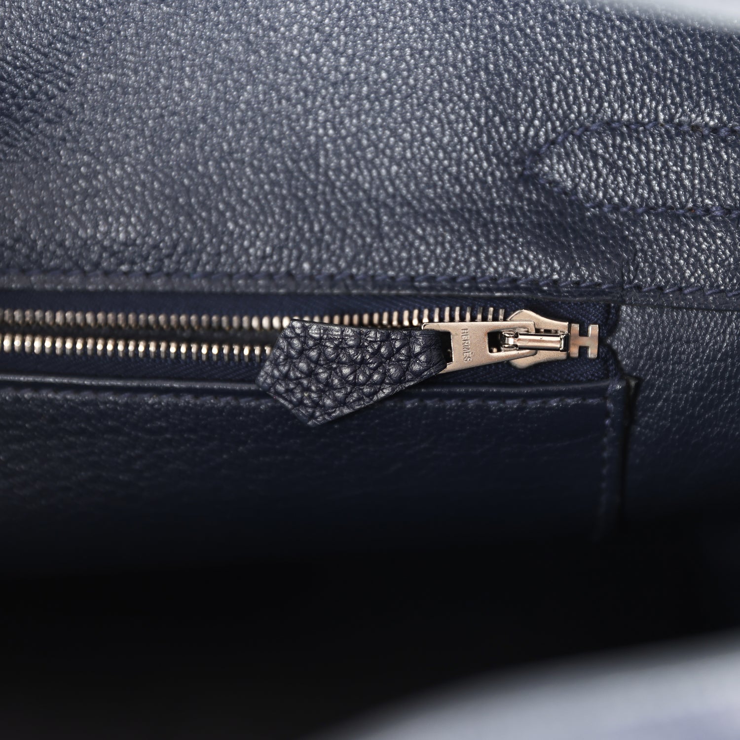 Pre-owned Hermes Birkin 30 Bleu Nuit Togo Palladium Hardware