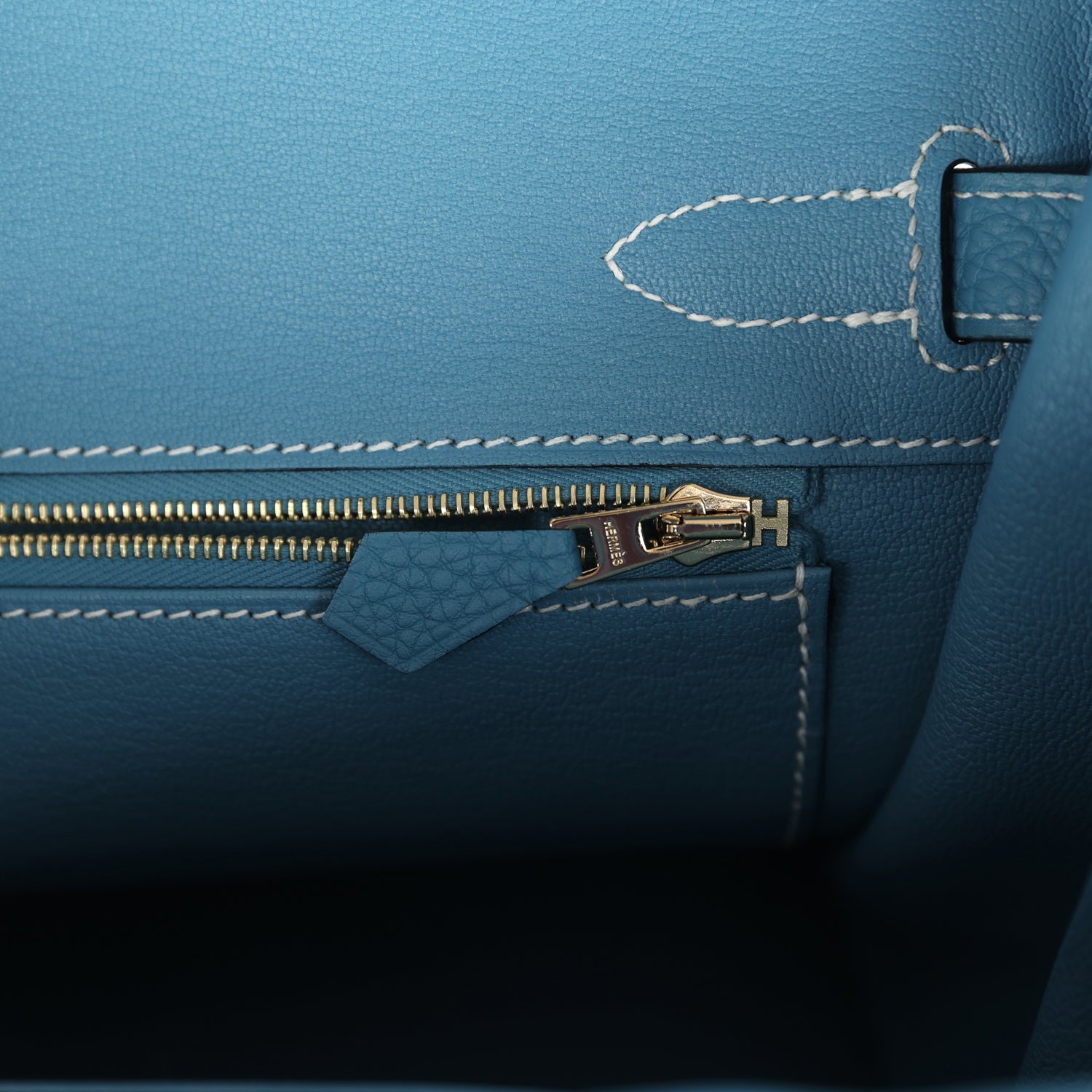 Hermes Birkin 30 Blue Jean Togo Gold Hardware