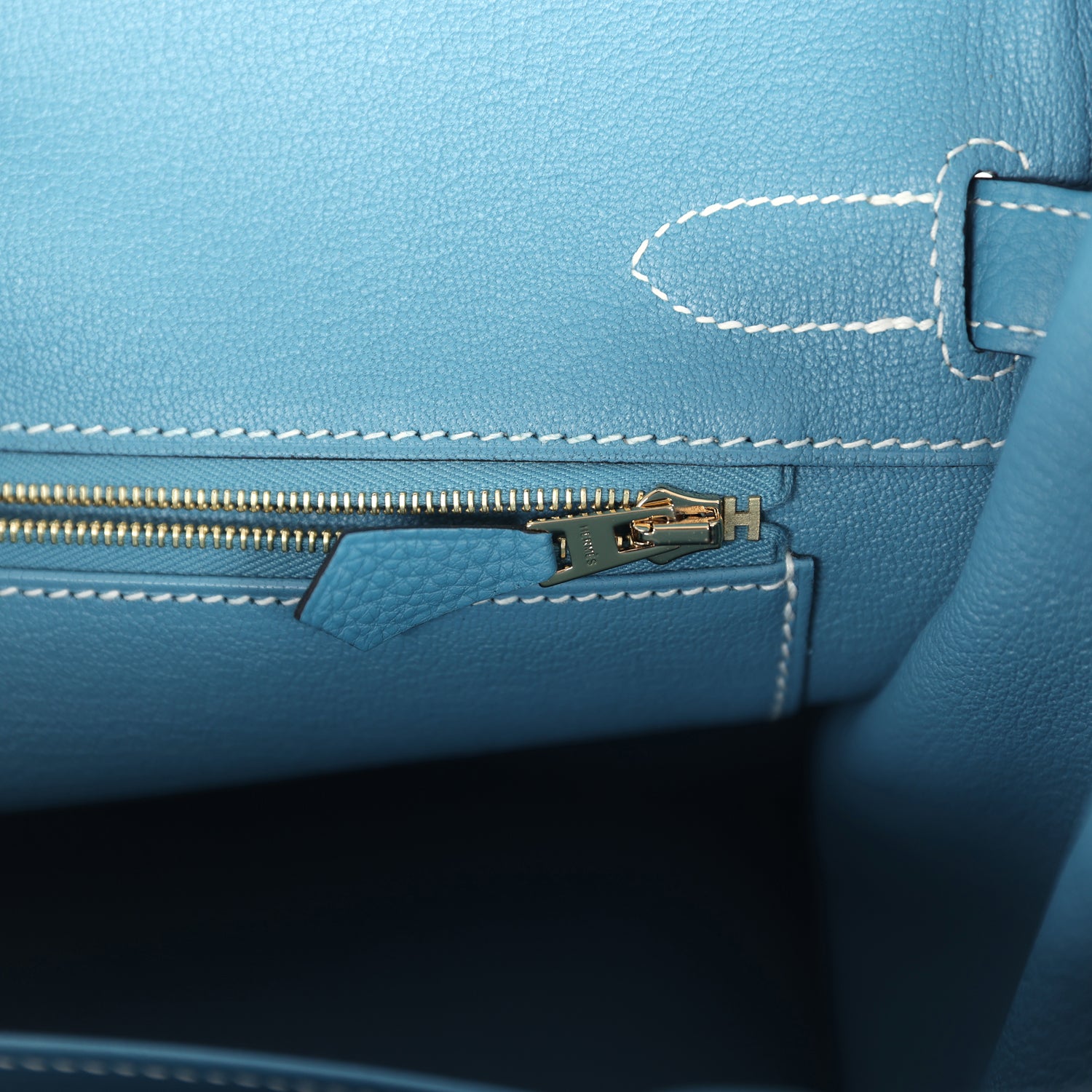 Hermes Birkin 30 Blue Jean Togo Gold Hardware