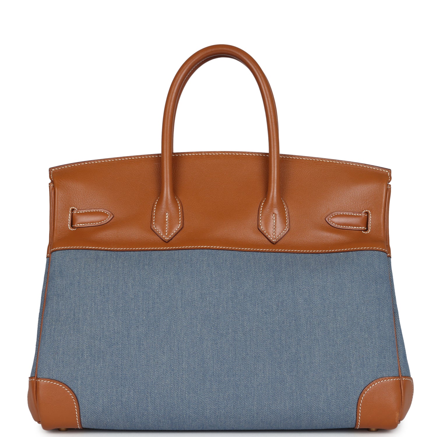 Vintage Hermes Birkin 35 Blue Denim and Gold Gulliver Gold Hardware