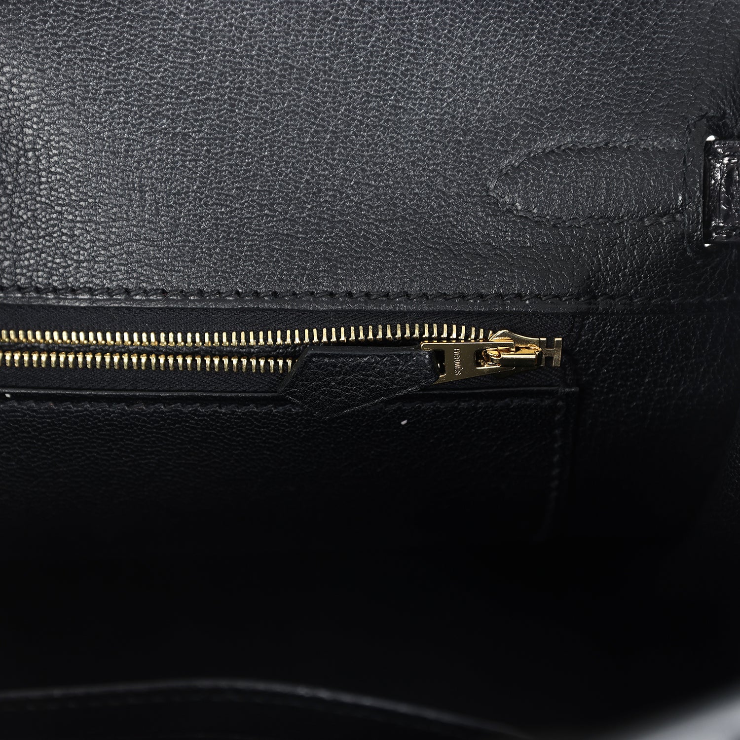 Pre-owned Hermes Birkin 30 Black Shiny Niloticus Crocodile and Novillo Touch Rose Gold Hardware