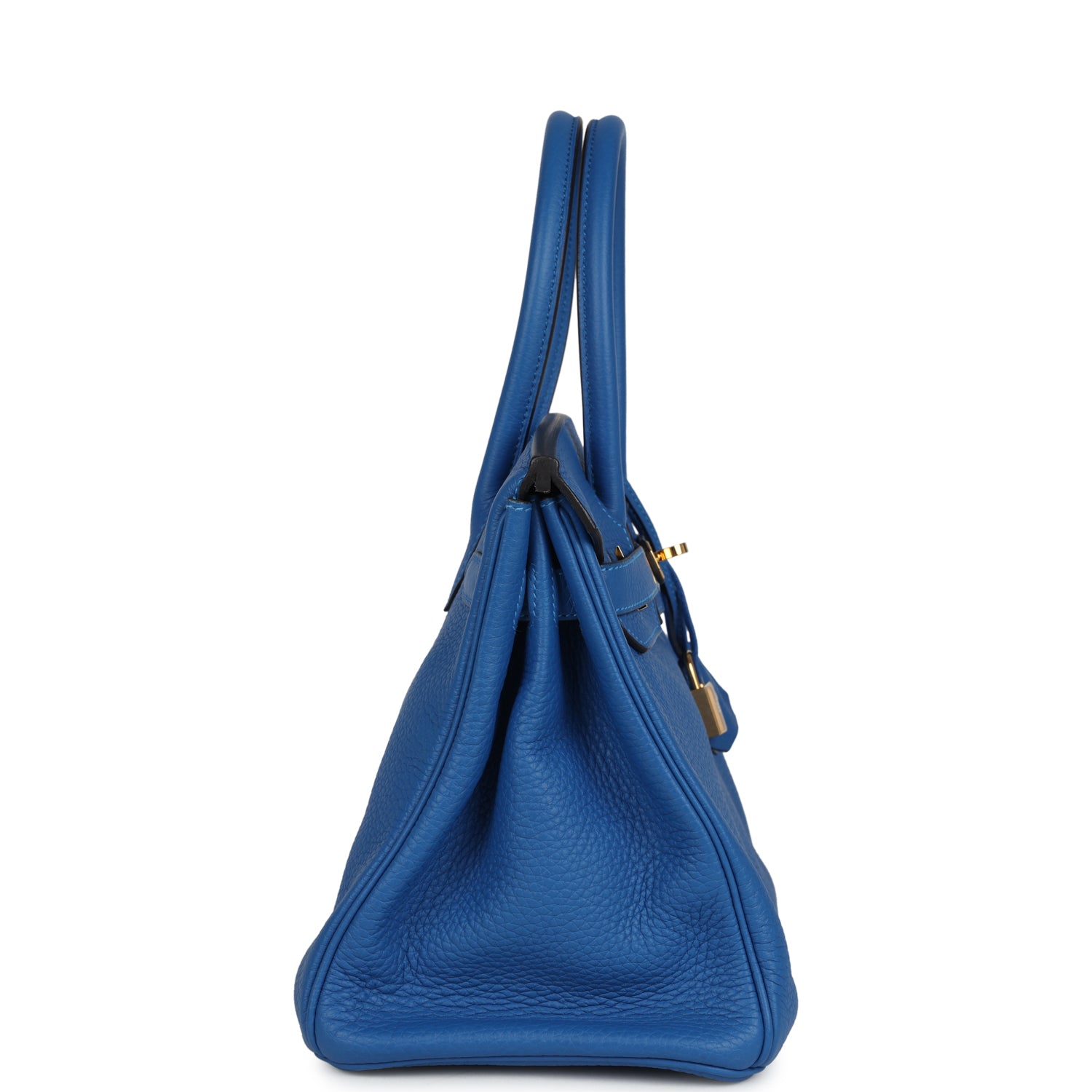 Pre-owned Hermes Birkin 30 Bleu Hydra Clemence Gold Hardware