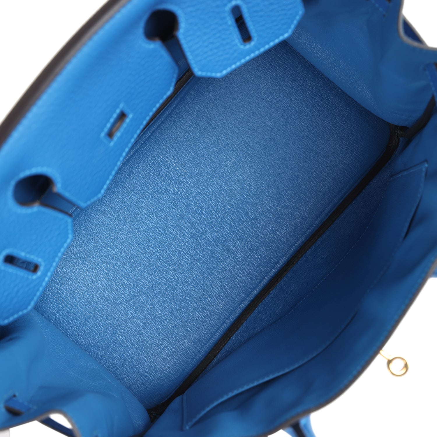 Pre-owned Hermes Birkin 30 Bleu Hydra Clemence Gold Hardware