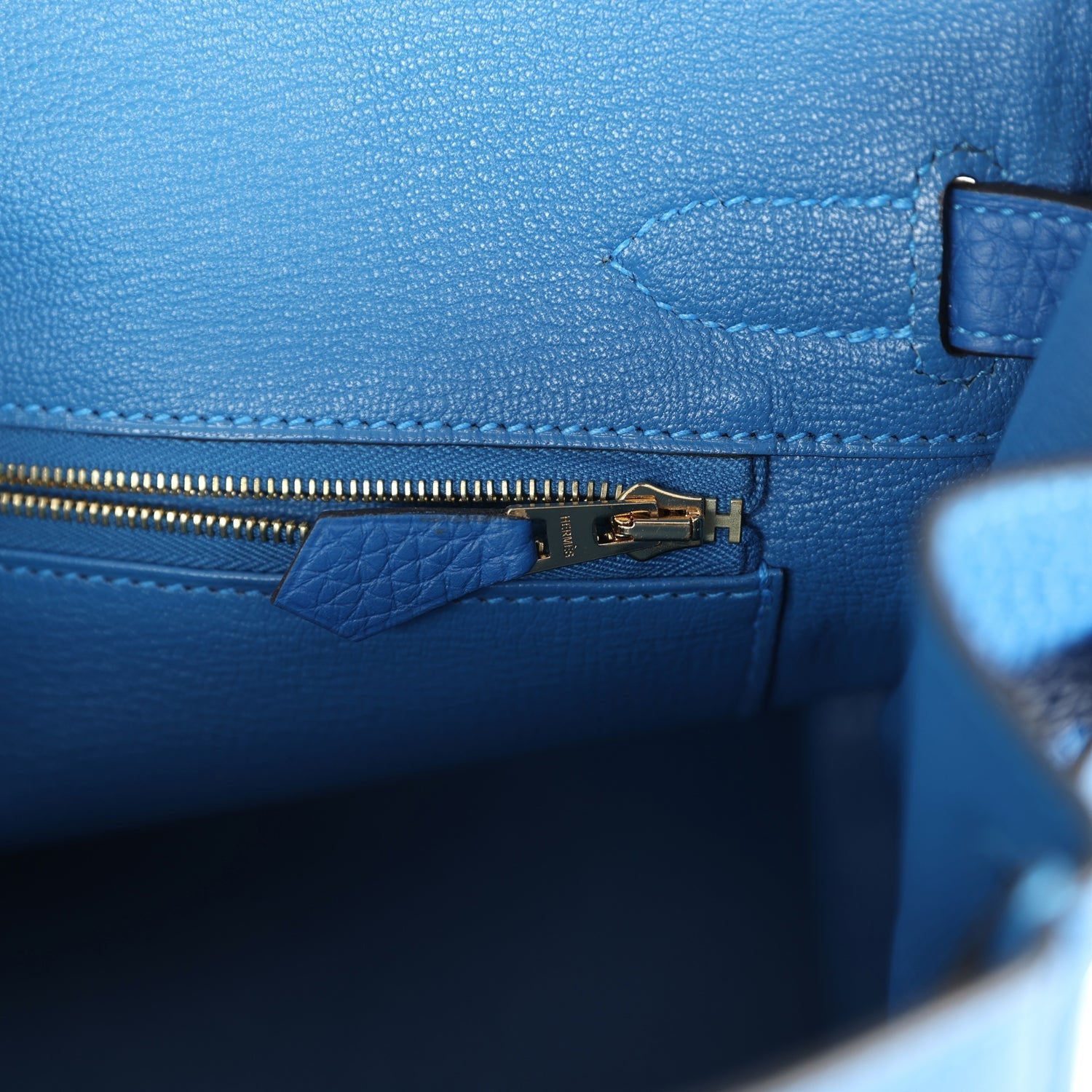 Pre-owned Hermes Birkin 30 Bleu Hydra Clemence Gold Hardware