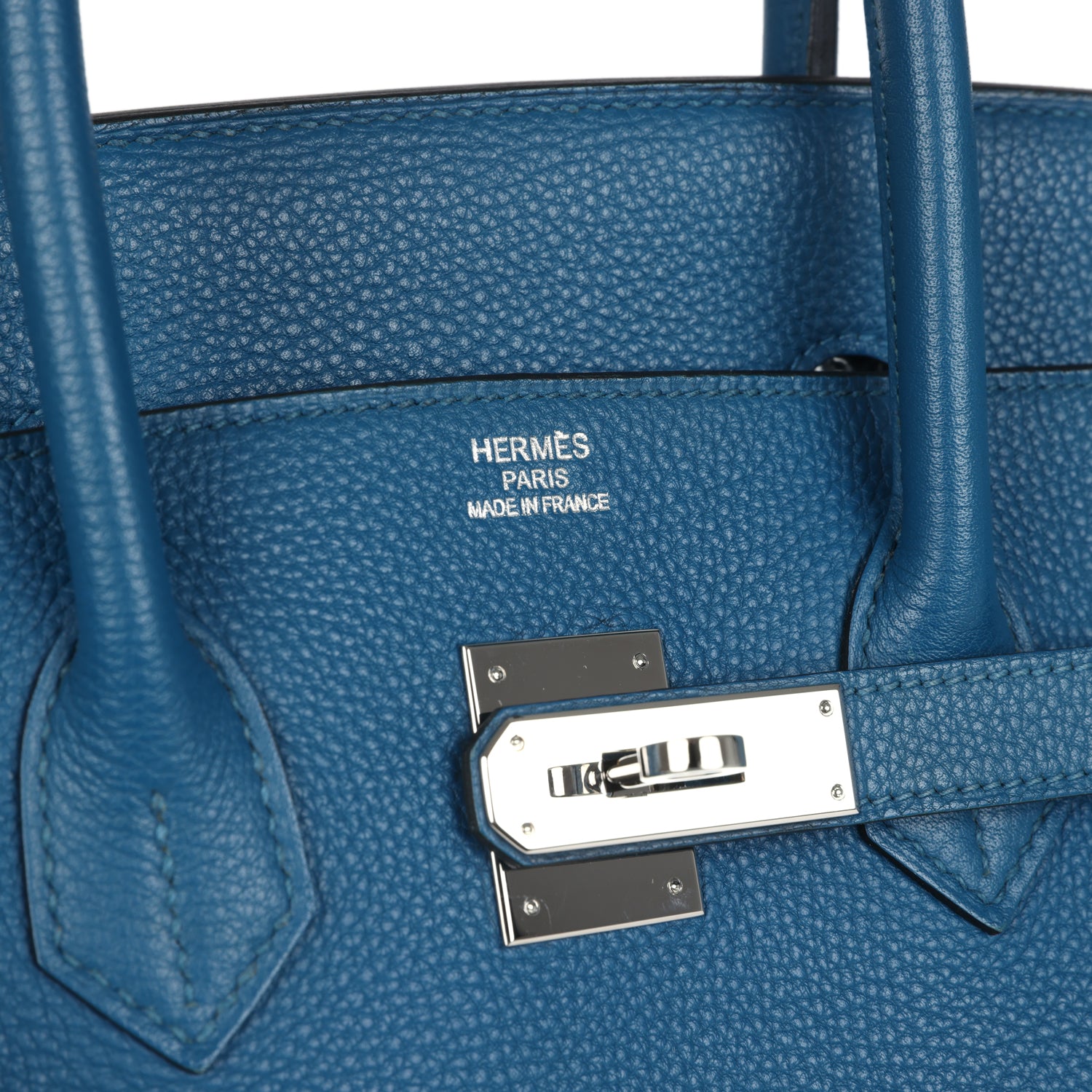 Pre-owned Hermes Birkin 35 Bleu de Galice Togo Palladium Hardware