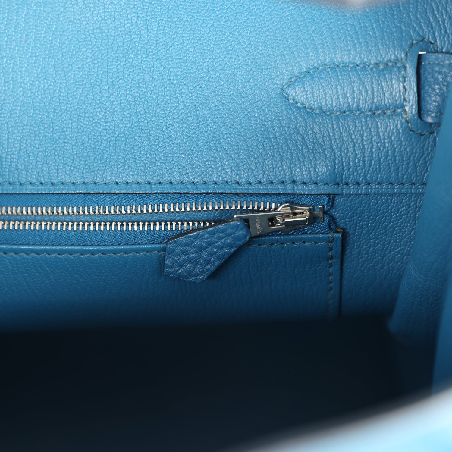 Pre-owned Hermes Birkin 35 Bleu de Galice Togo Palladium Hardware