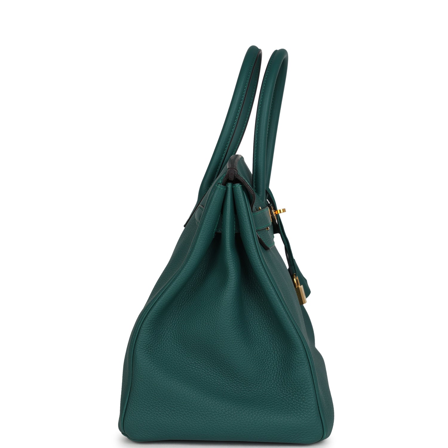 Pre-owned Hermes Birkin 35 Malachite Togo Gold Hardware