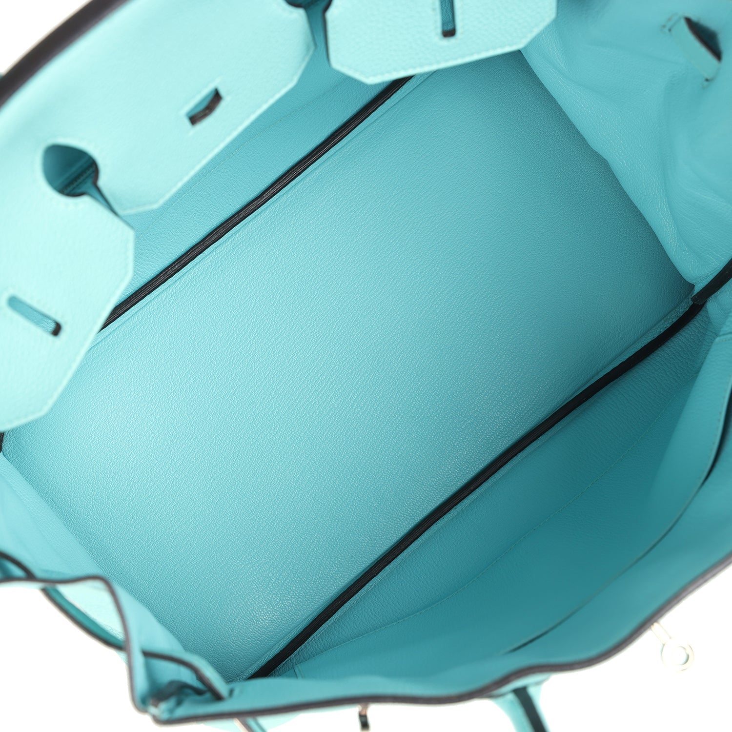 Pre-owned Hermes Birkin 35 Bleu Atoll Togo Palladium Hardware