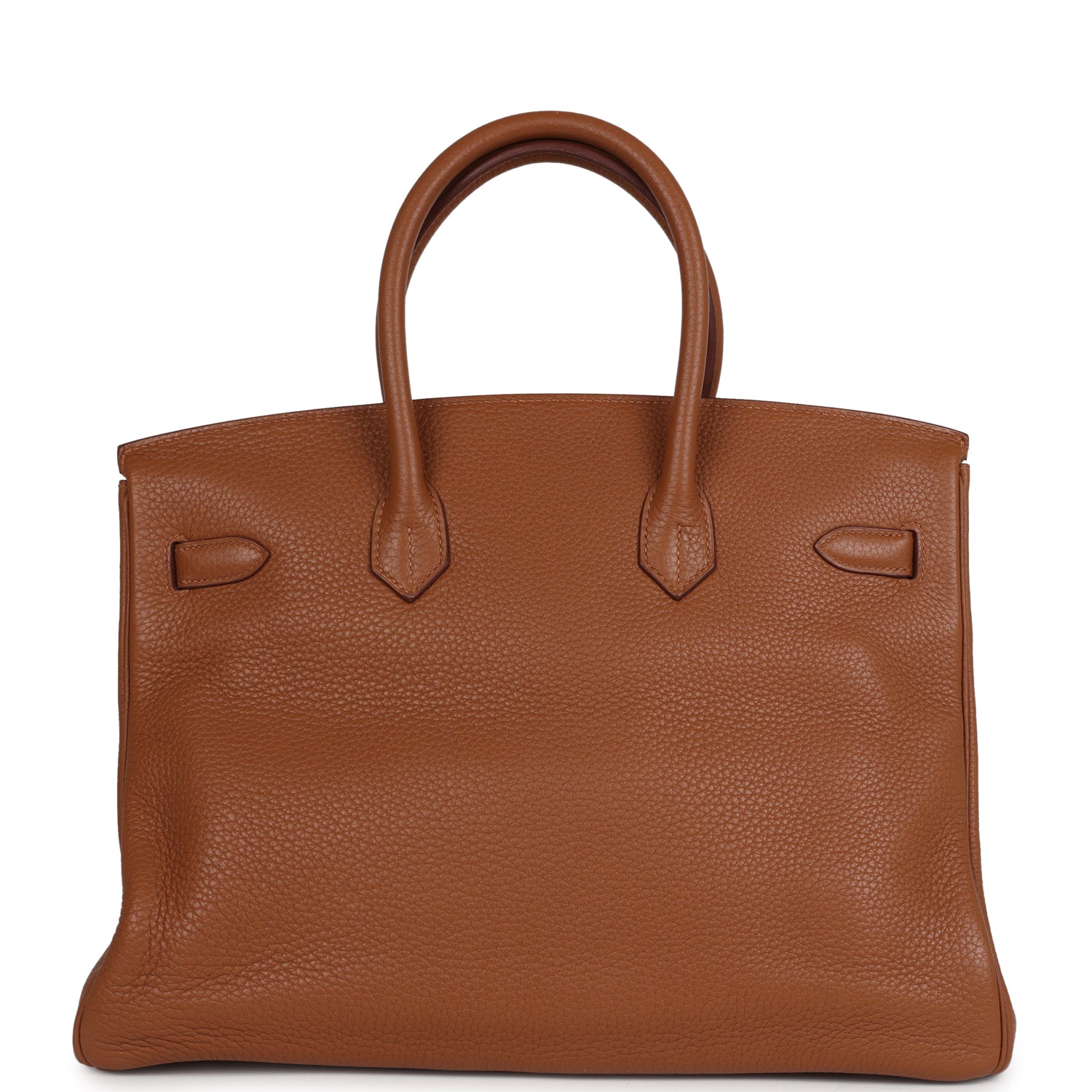 Pre-owned Hermes Birkin Club 35 Gold and Marron d'Inde Clemence and Ficelle Lizard Permabrass Hardware