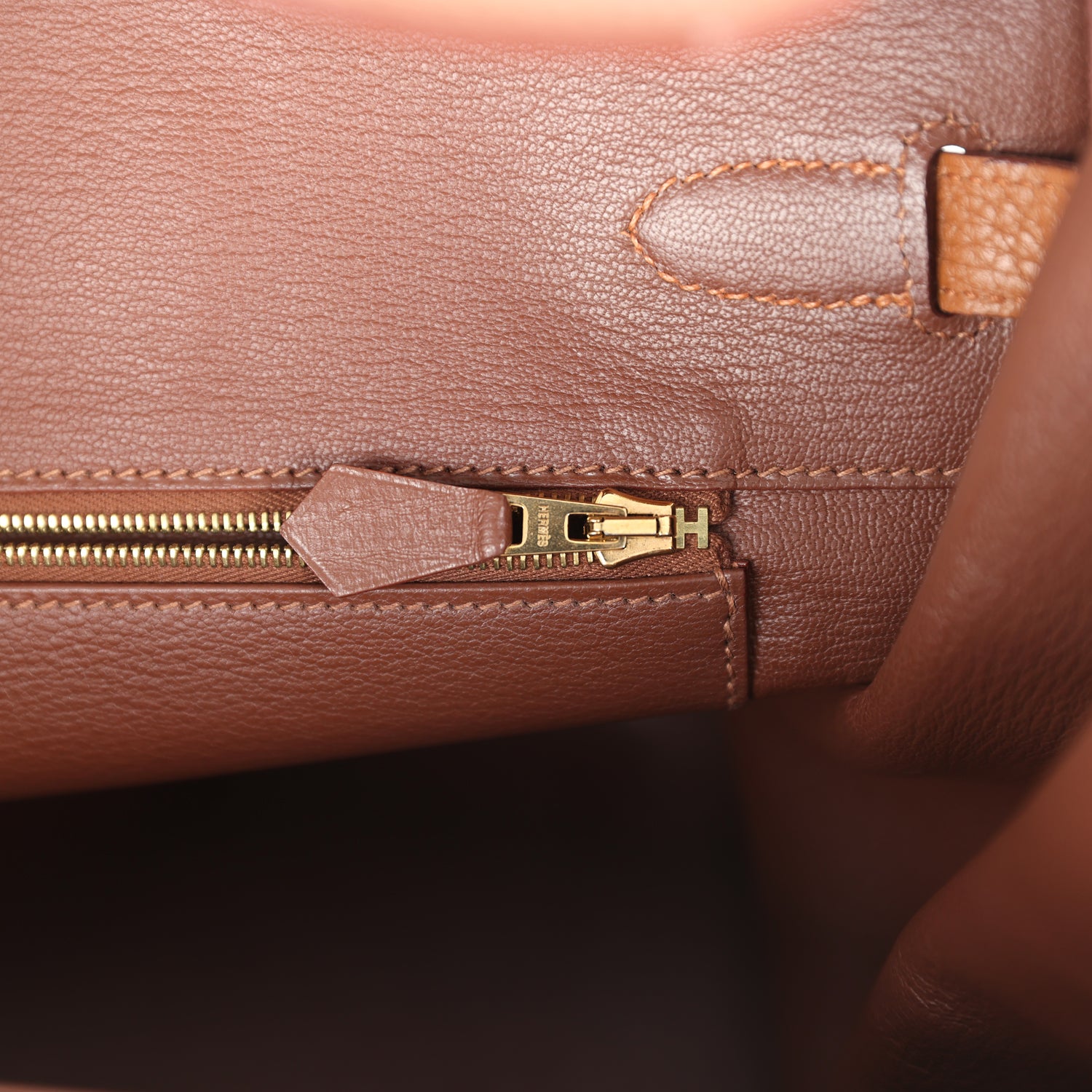 Pre-owned Hermes Birkin Club 35 Gold and Marron d'Inde Clemence and Ficelle Lizard Permabrass Hardware