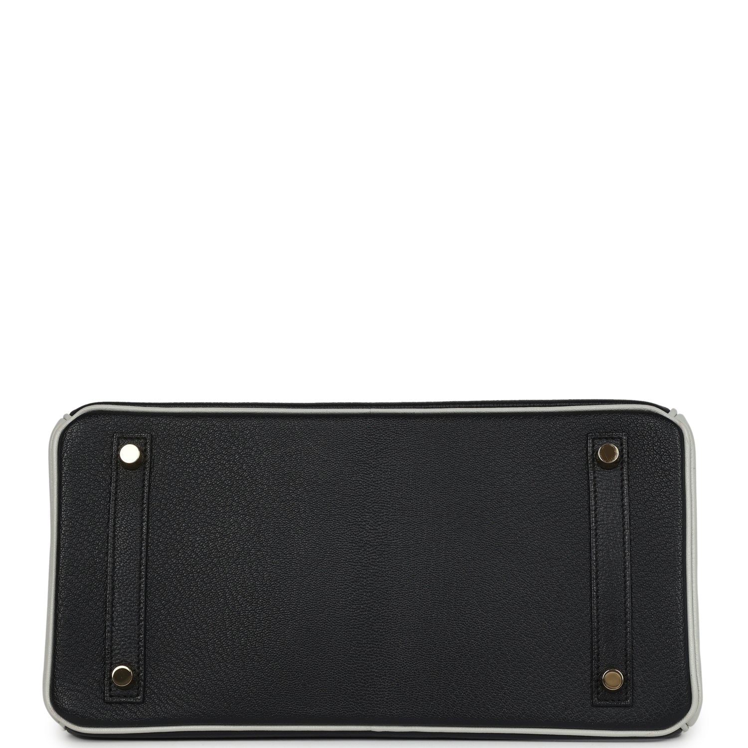 Pre-owned Hermes Special Order (HSS) Birkin 30 Black and Gris Perle Chevre Mysore Brushed Gold Hardware