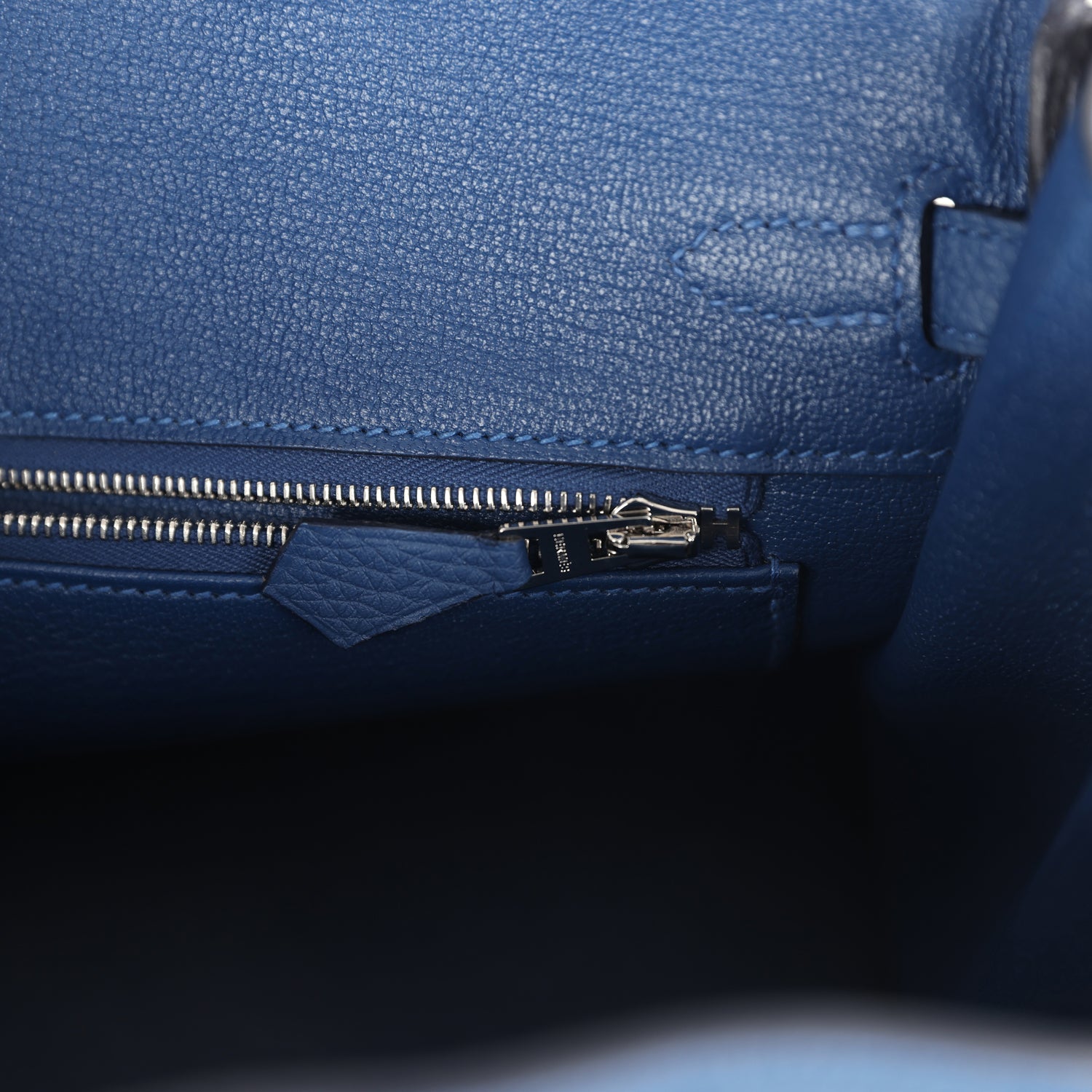 Hermes Birkin 25 Bleu Tie Togo Palladium Hardware