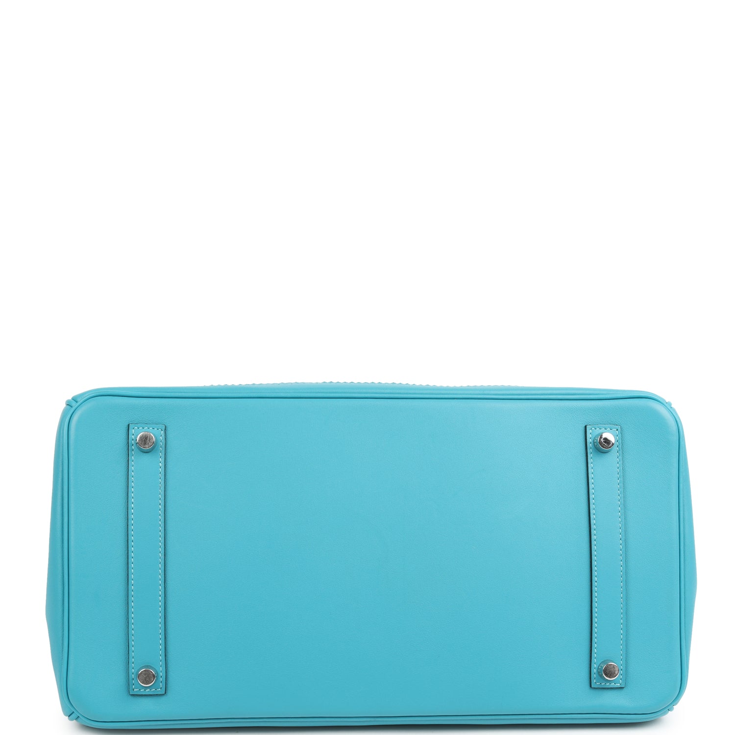 Pre-owned Hermes Birkin 35 Ghillies Turquoise Togo and Swift Palladium Hardware