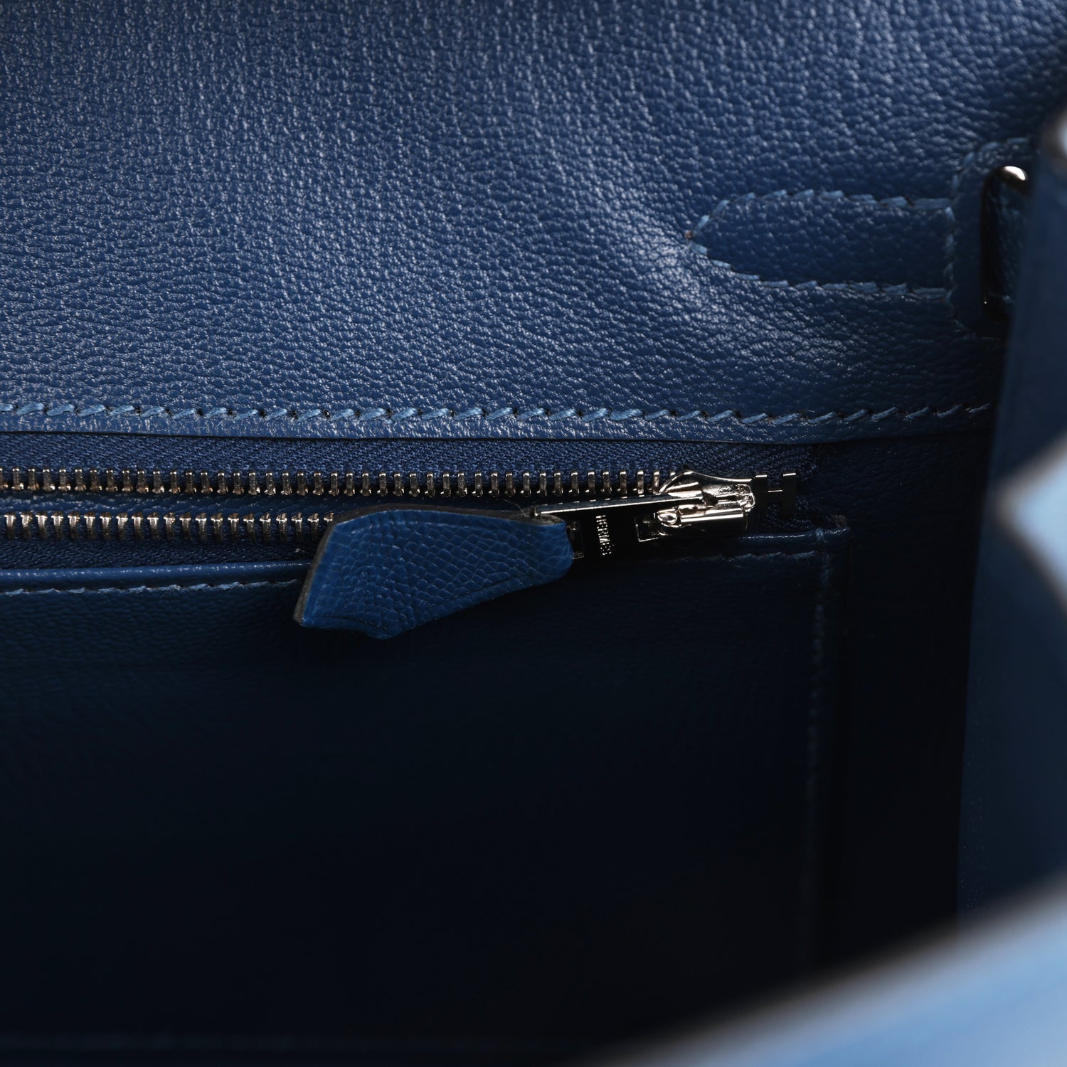Hermes Birkin Sellier 25 Deep Bleu Madame Palladium Hardware