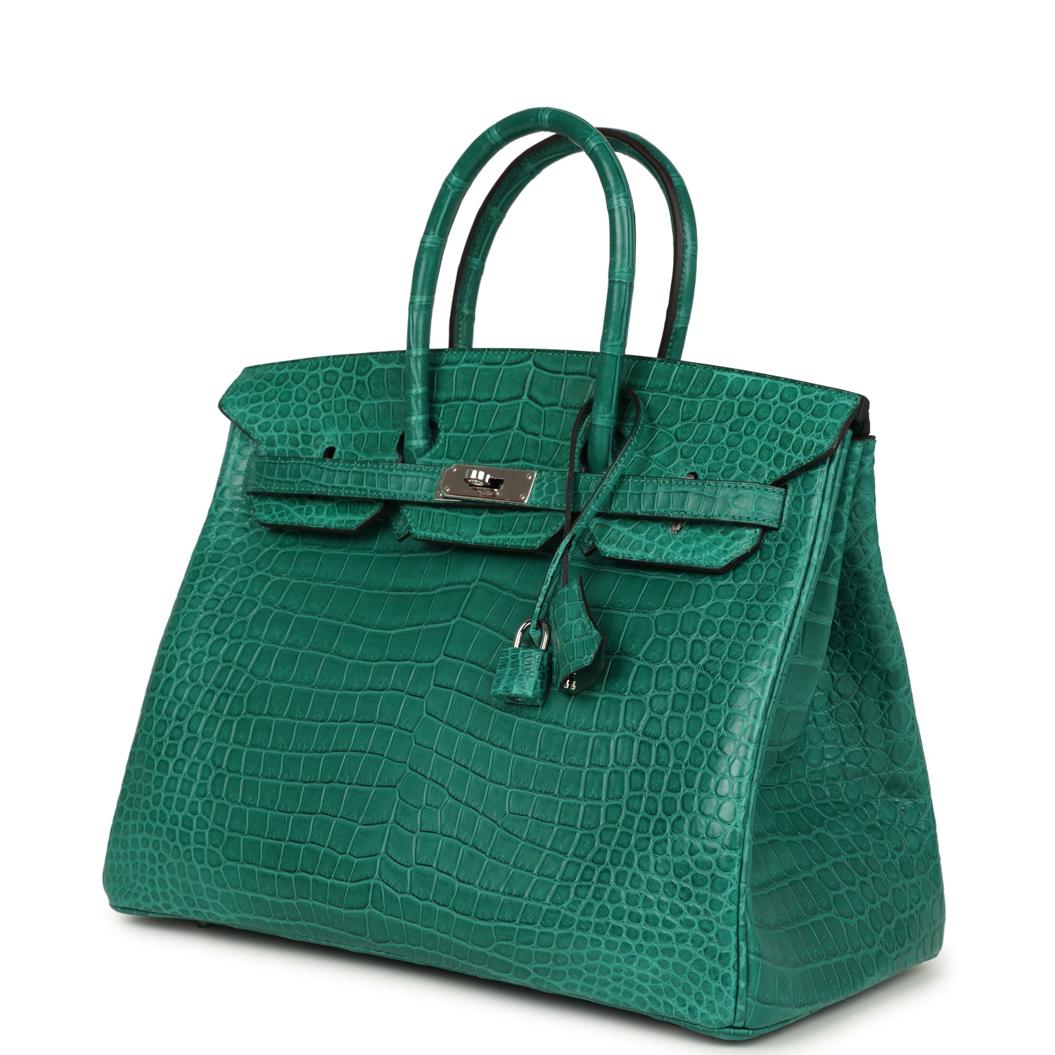 Hermes Birkin 35 Malachite Matte Porosus Crocodile Palladium Hardware