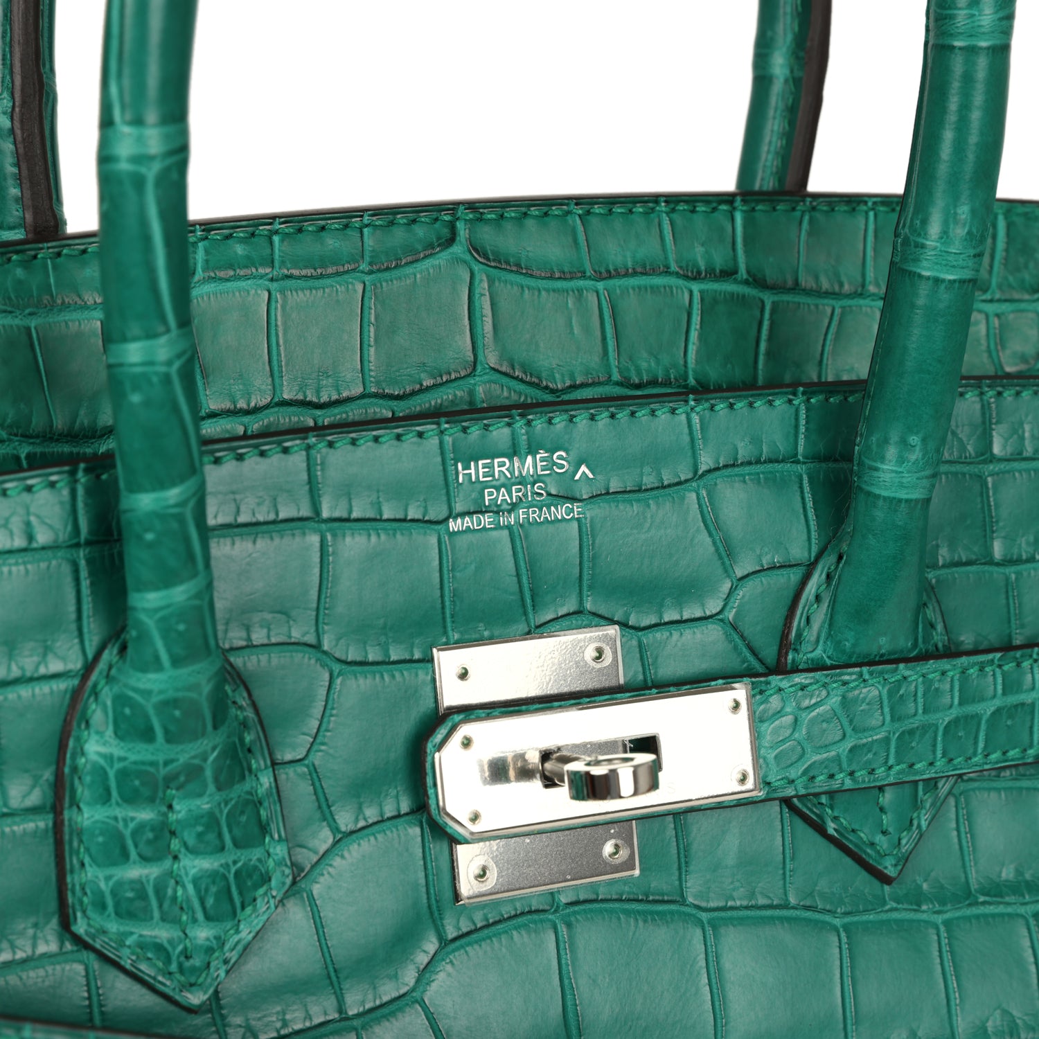 Hermes Birkin 35 Malachite Matte Porosus Crocodile Palladium Hardware