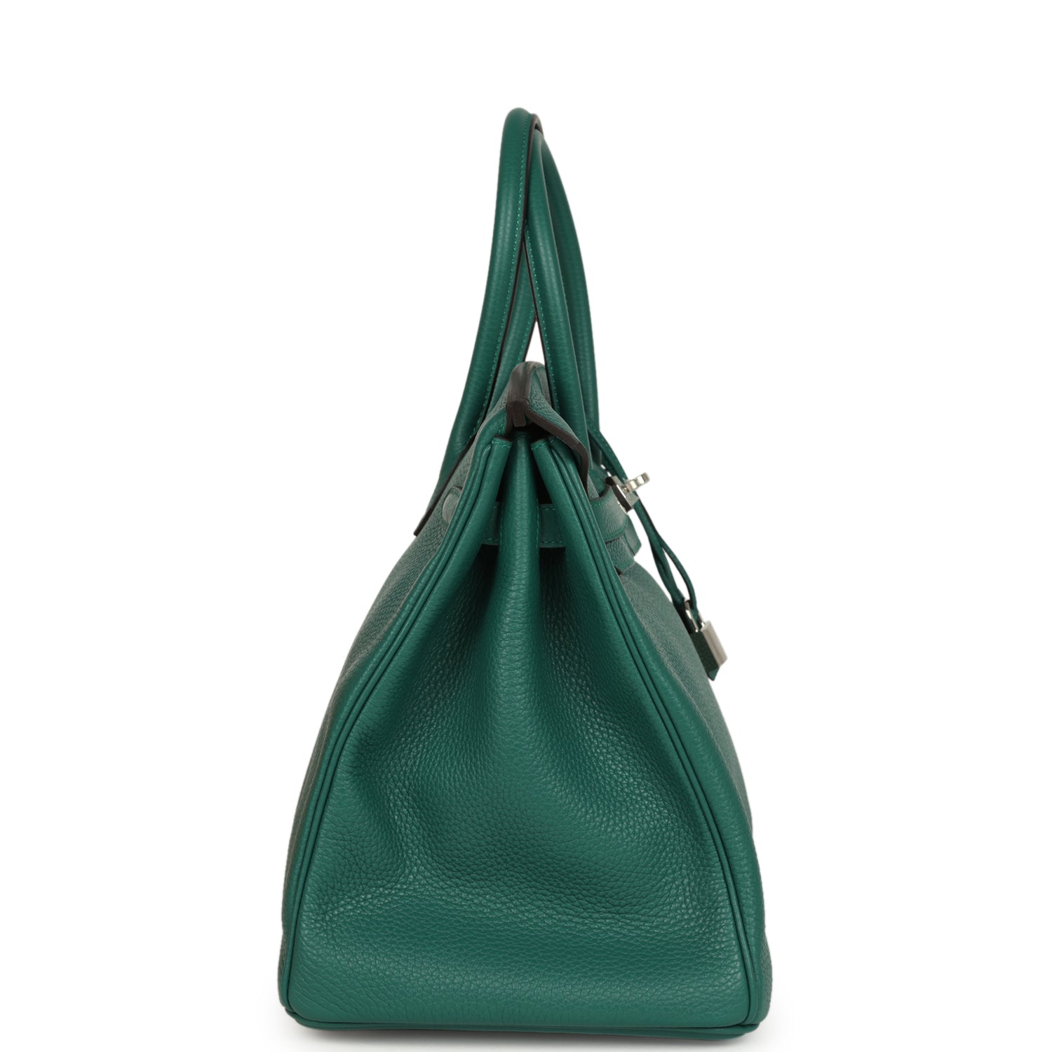 Pre-owned Hermes Birkin 35 Malachite Clemence Palladium Hardware
