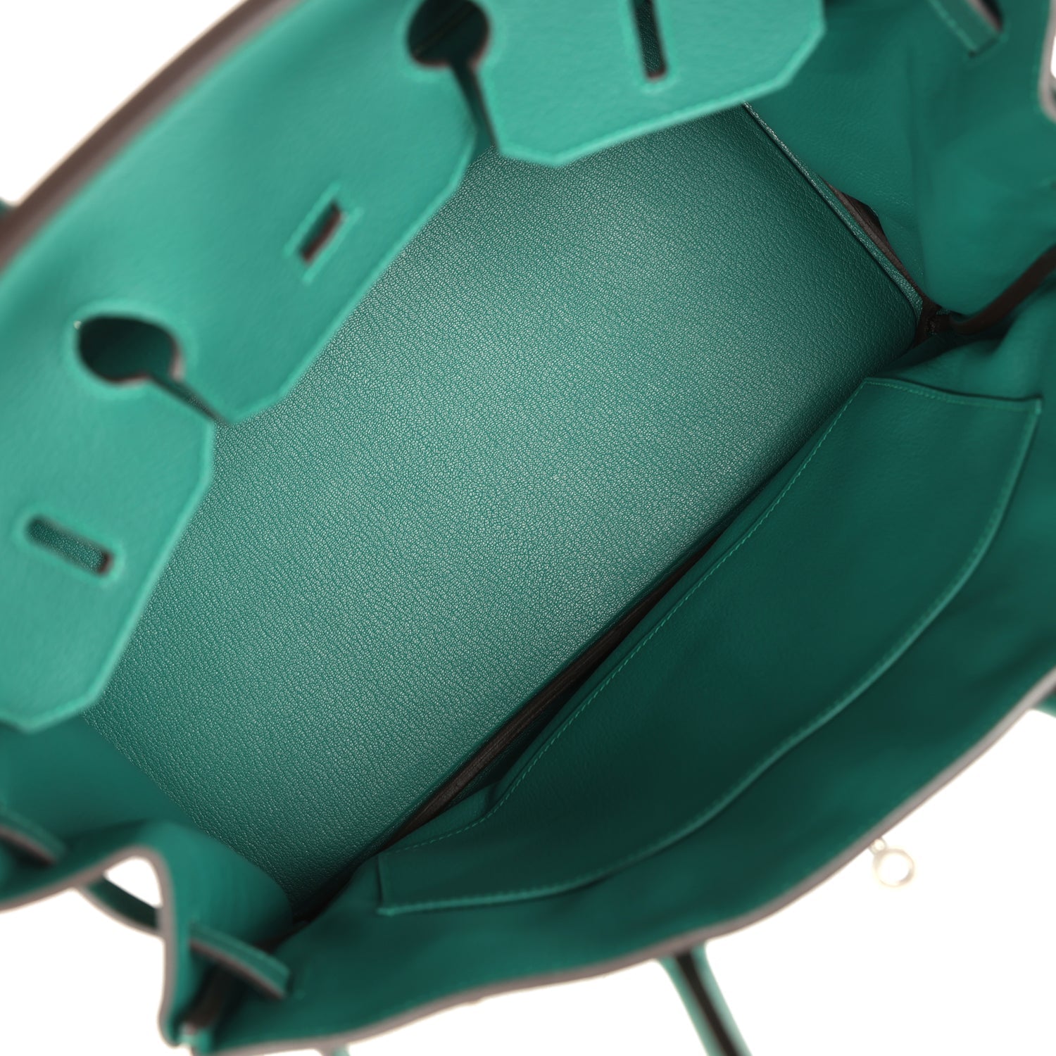Pre-owned Hermes Birkin 35 Malachite Clemence Palladium Hardware