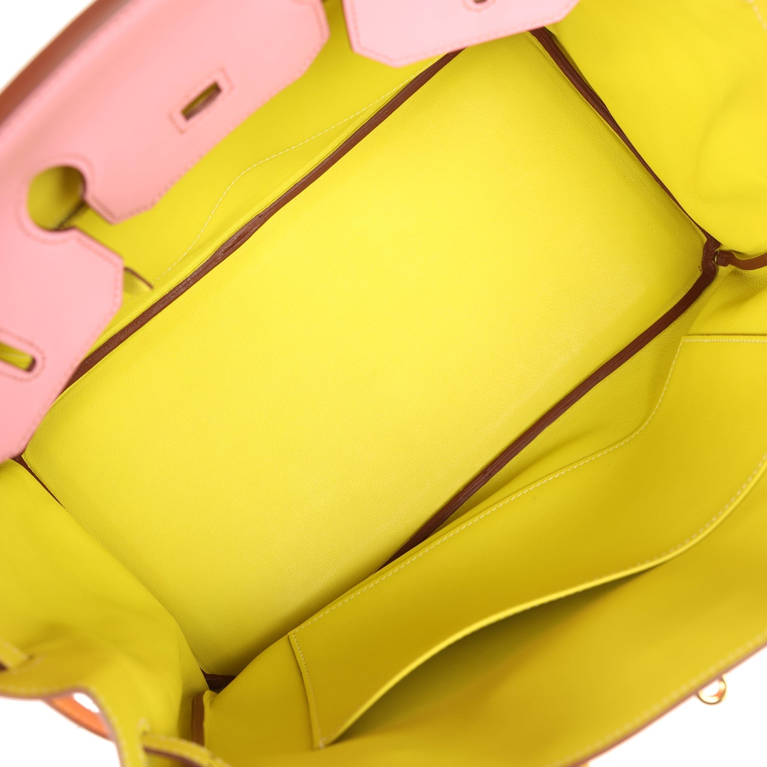 Pre-owned Hermes Special Order (HSS) Birkin 35 5P Bubblegum and Lime Swift Gold Hardware