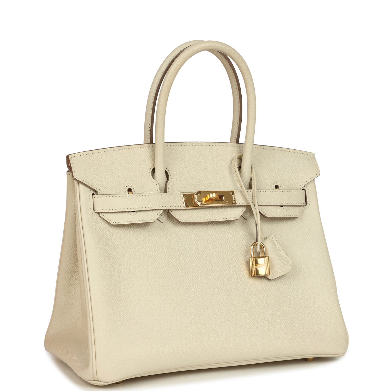 Pre-owned Hermes Birkin 30 Craie Epsom Gold Hardware