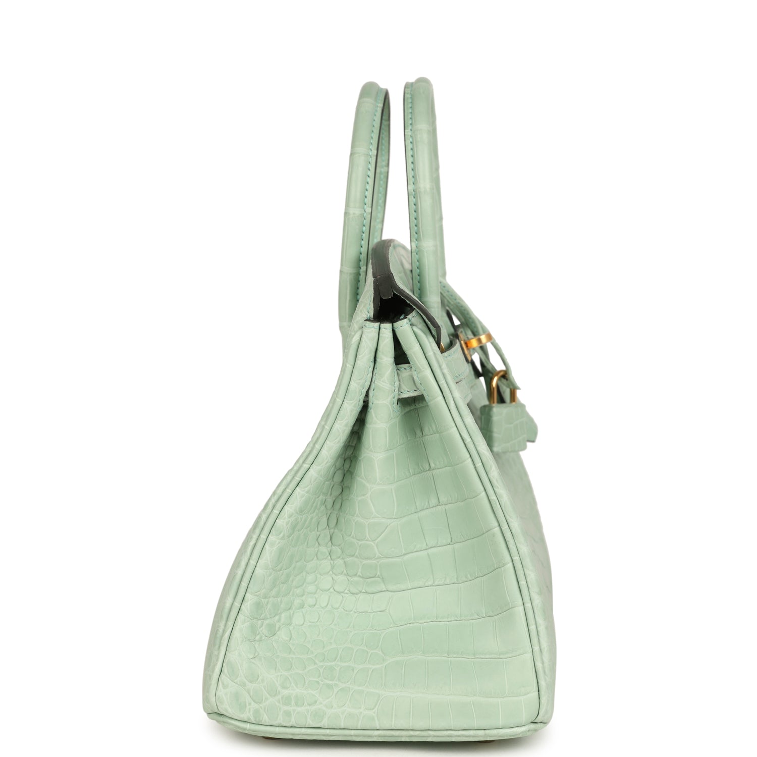 Hermes Birkin 25 Vert D'Eau Matte Porosus Crocodile Gold Hardware