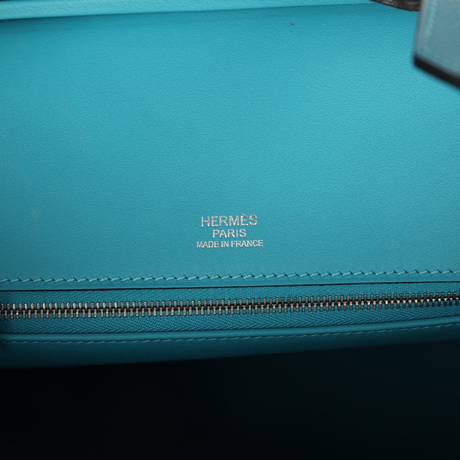 Pre-owned Hermes Birkin 30 Ghillies Turquoise Togo and Swift Palladium Hardware
