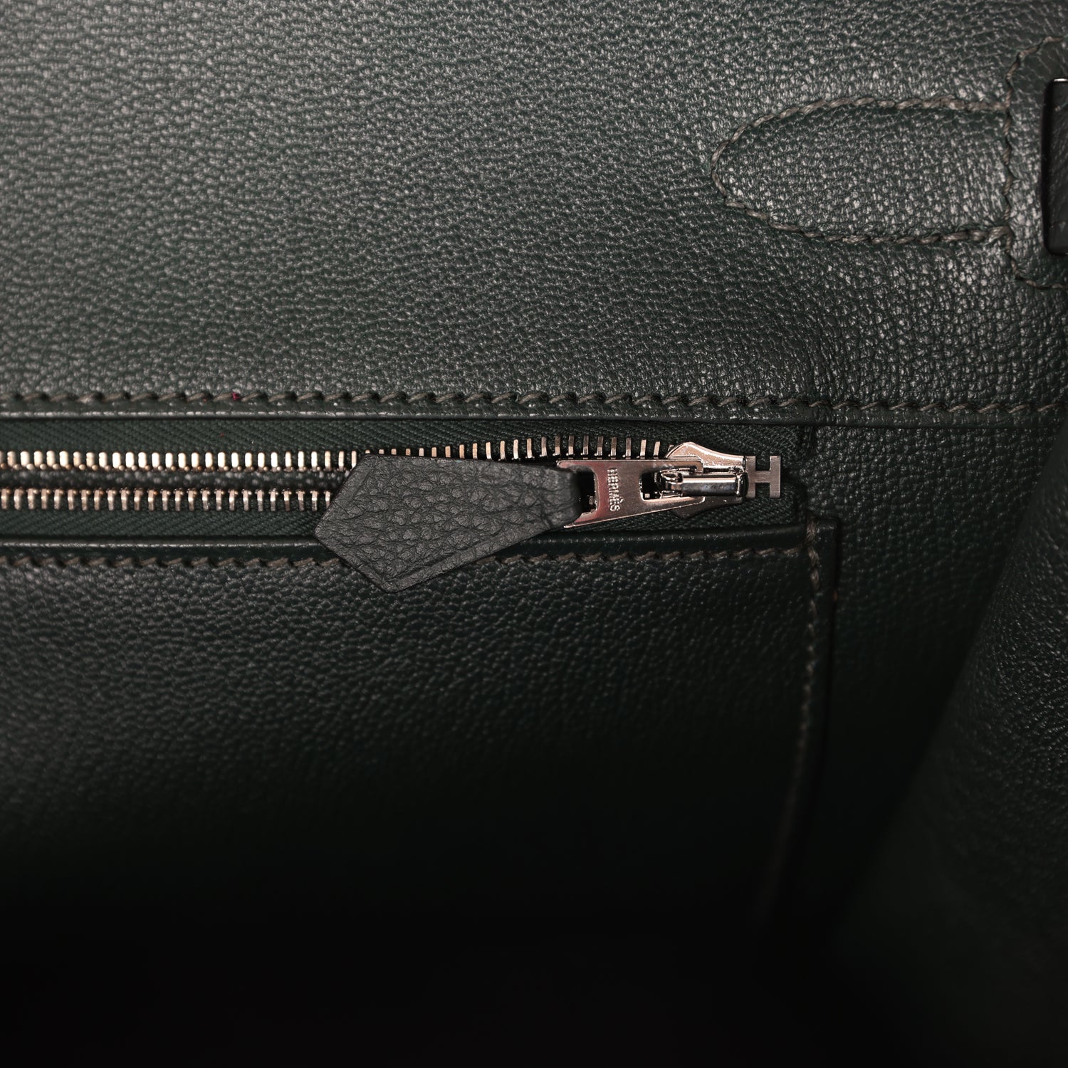 Hermes Birkin 35 Vert Fonce Togo Palladium Hardware