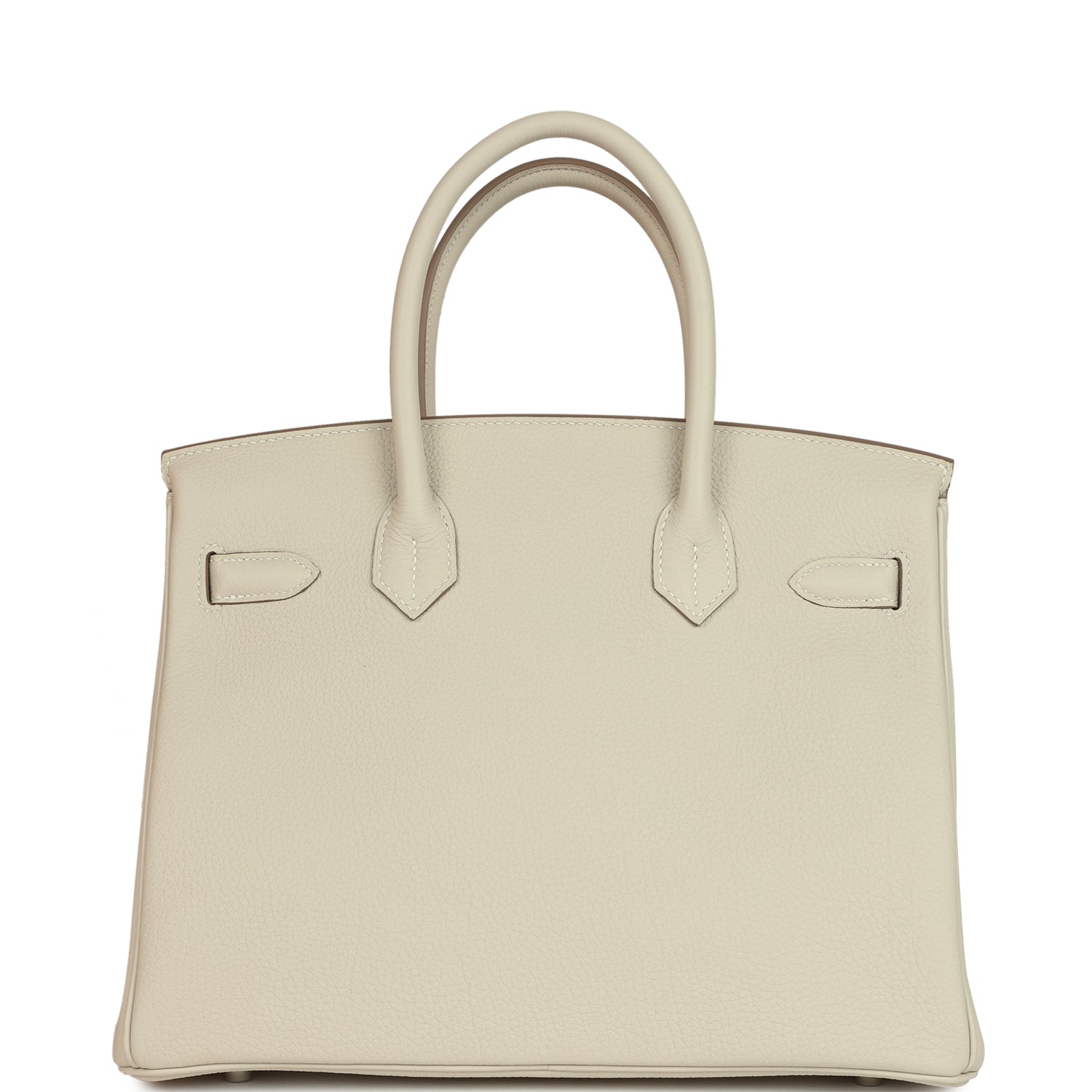 Pre-owned Hermes Birkin 30 Craie Togo Palladium Hardware