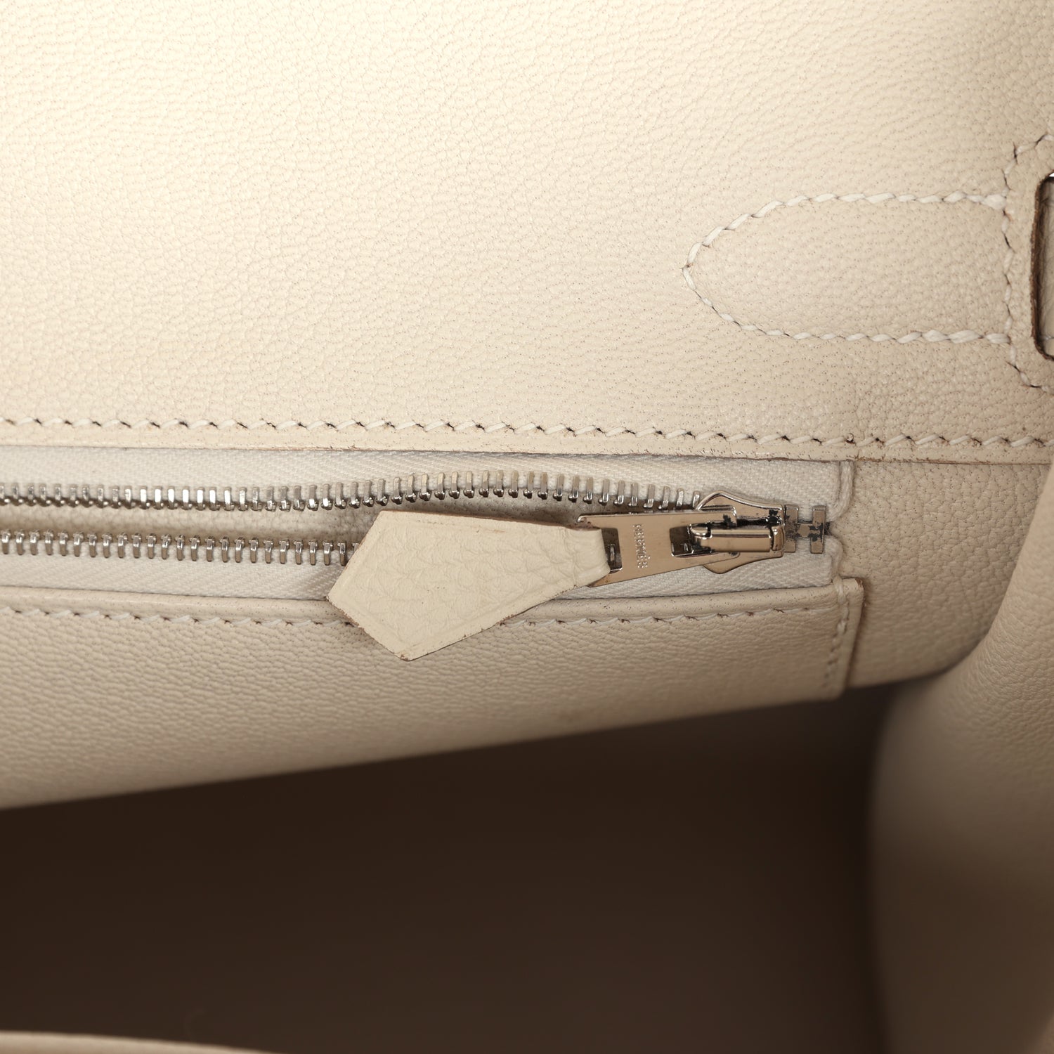 Pre-owned Hermes Birkin 30 Craie Togo Palladium Hardware