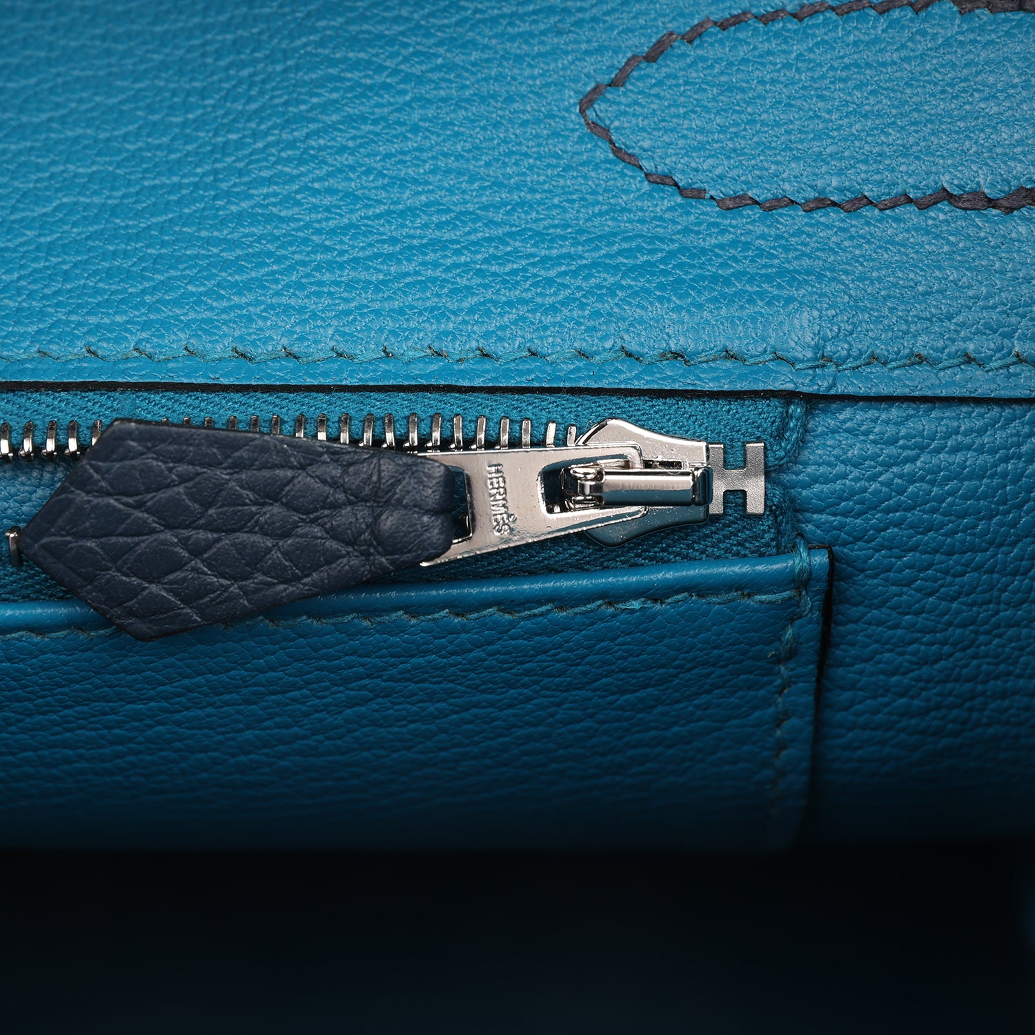 Hermes Birkin 30 Bleu De Prusse Verso Clemence Palladium Hardware