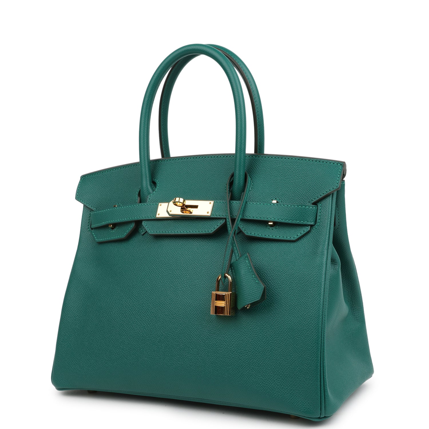 Pre-owned Hermes Birkin 30 Malachite Epsom Gold Hardware