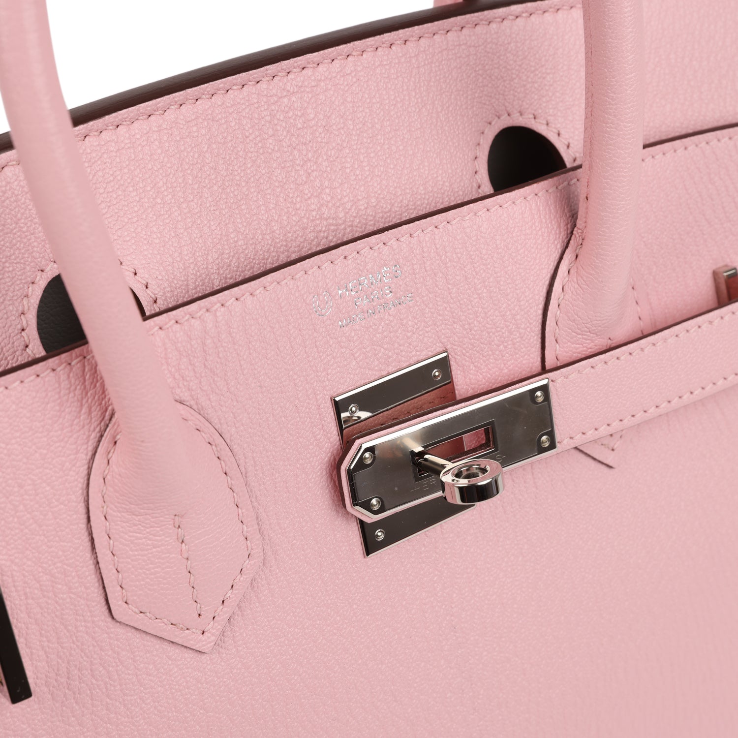 Pre-owned Hermes Special Order (HSS) Birkin 30 Rose Sakura Verso Chèvre Palladium Hardware
