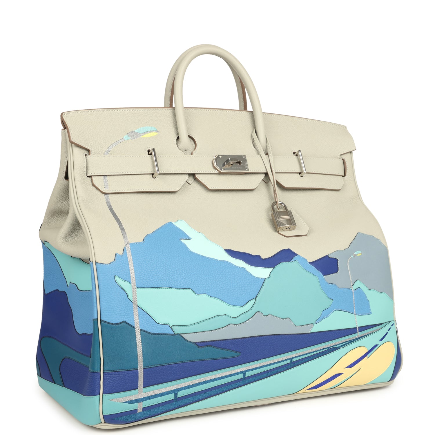Pre-owned Hermes HAC Birkin 50 "Endless Road" Gris Perle Togo Palladium Hardware