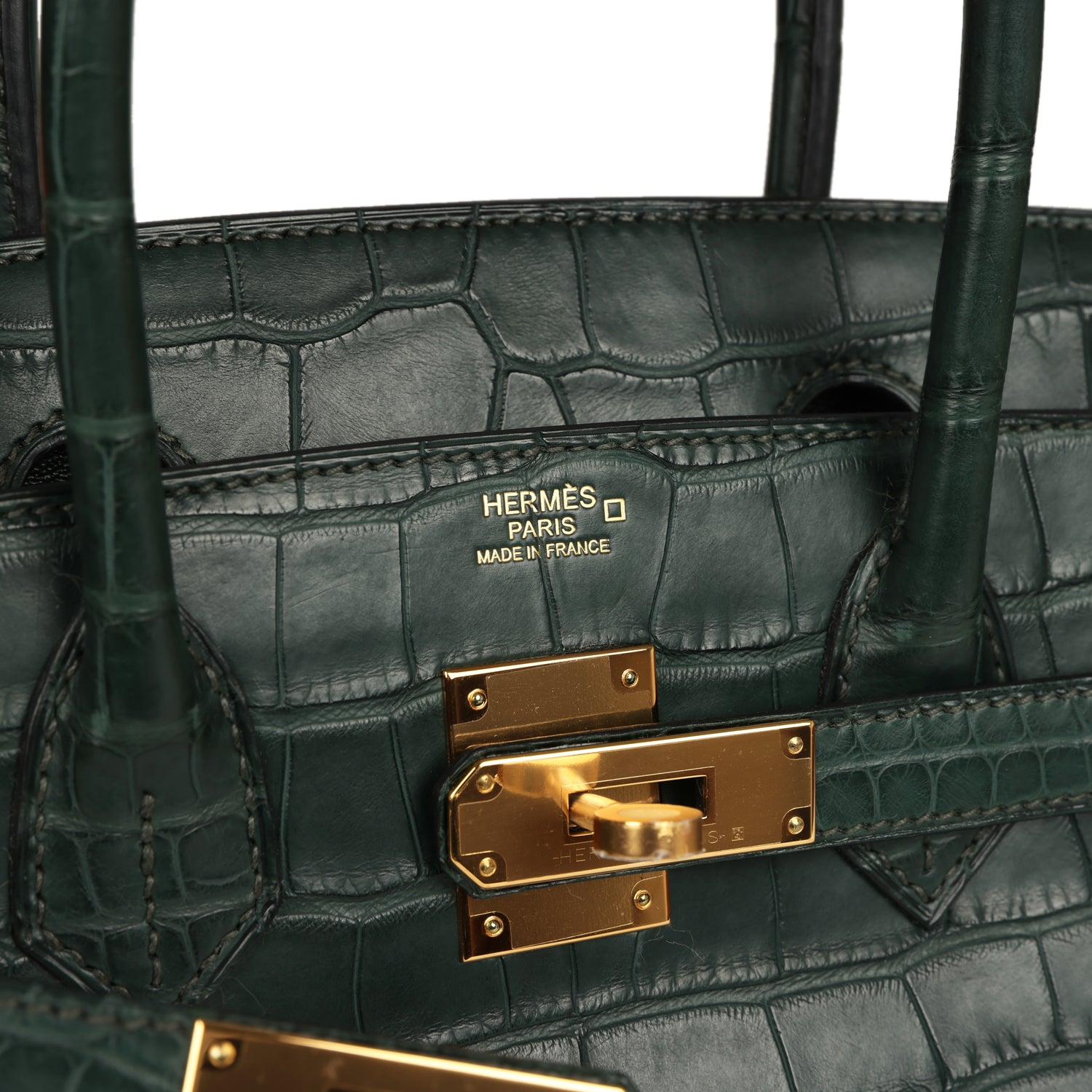 Hermes Birkin 30 Vert Fonce Matte Alligator Gold Hardware
