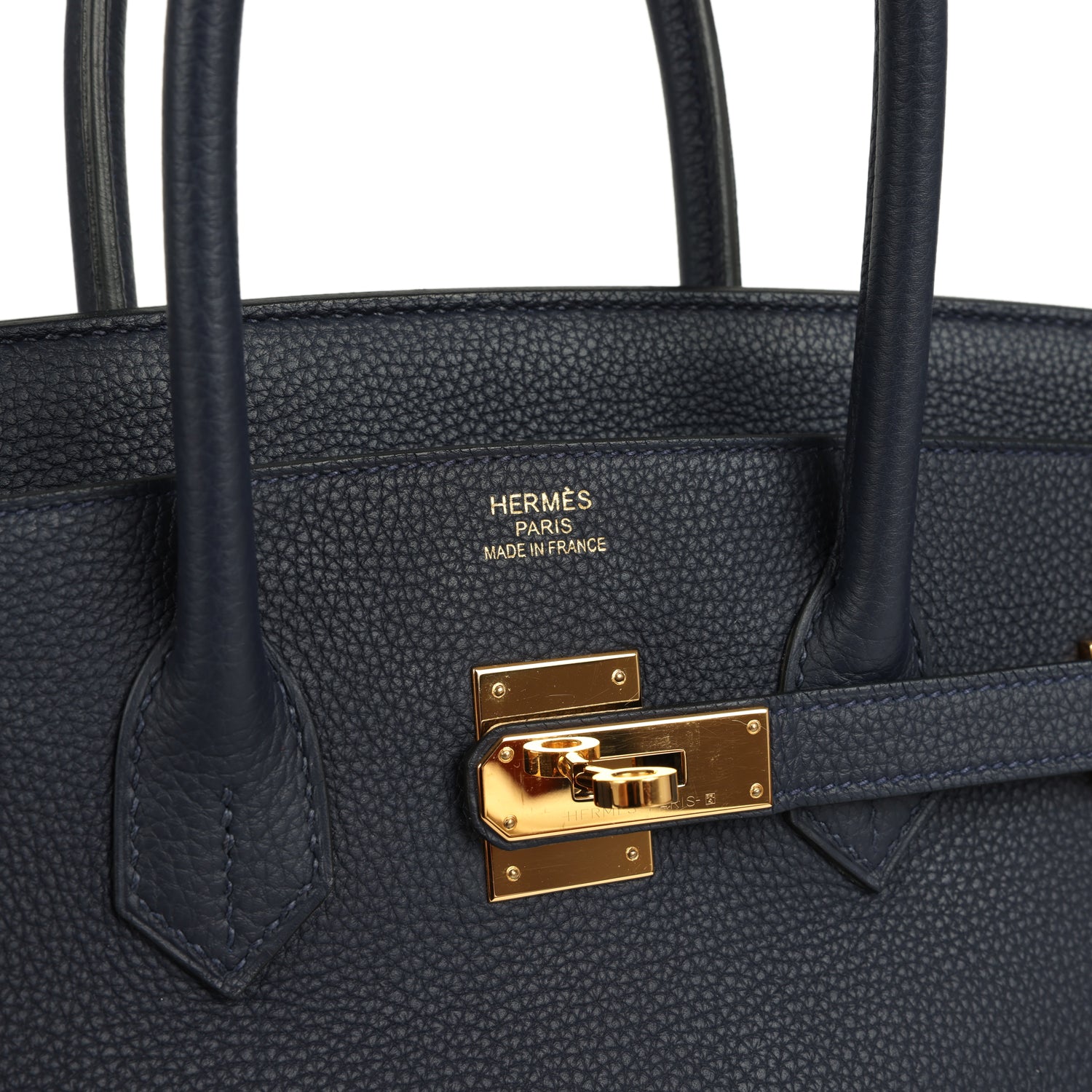 Pre-owned Hermes Birkin 35 Bleu Nuit Togo Gold Hardware