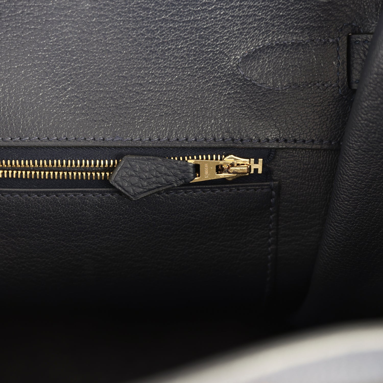Pre-owned Hermes Birkin 35 Bleu Nuit Togo Gold Hardware